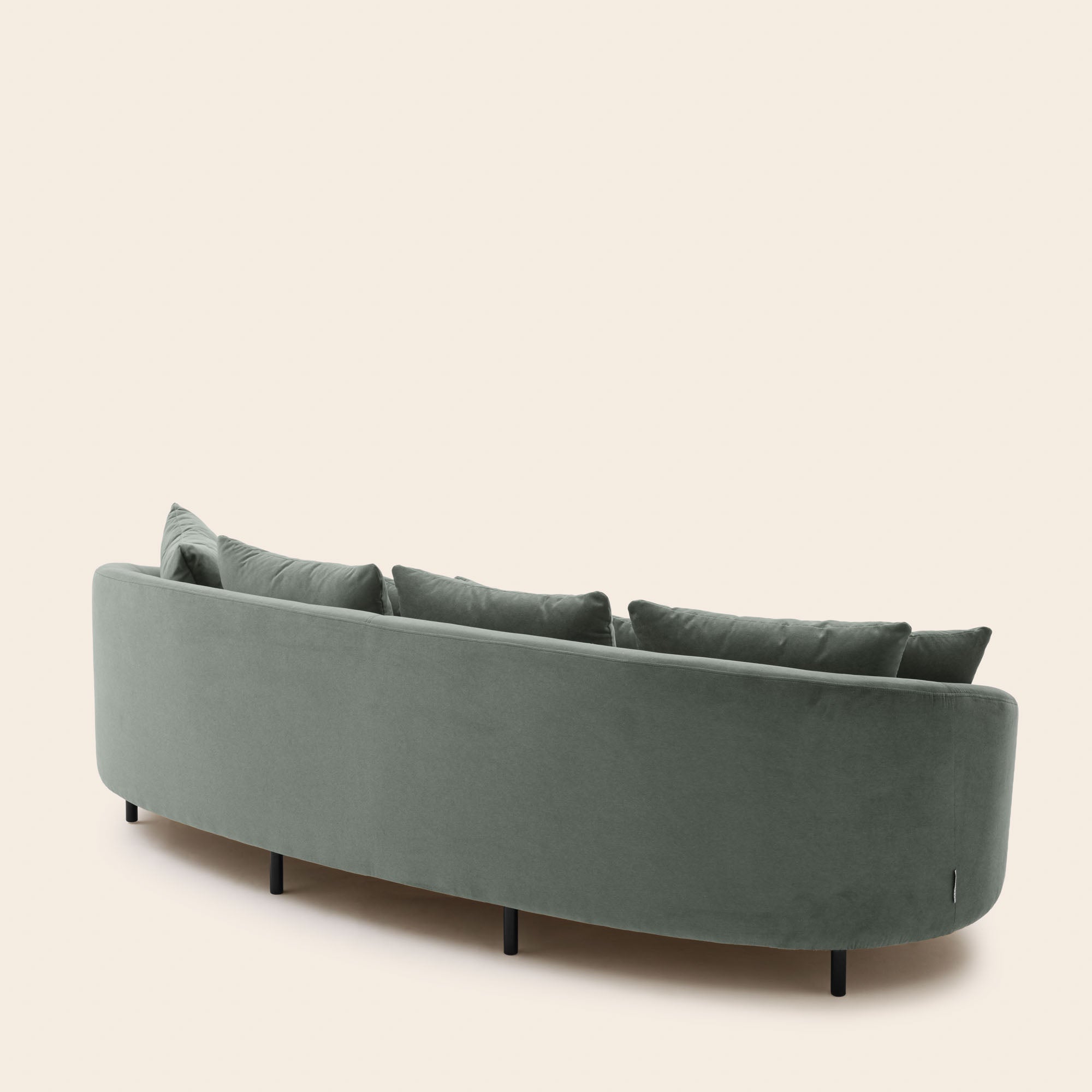 Canapé 3 places JULIKA velours kaki grisé