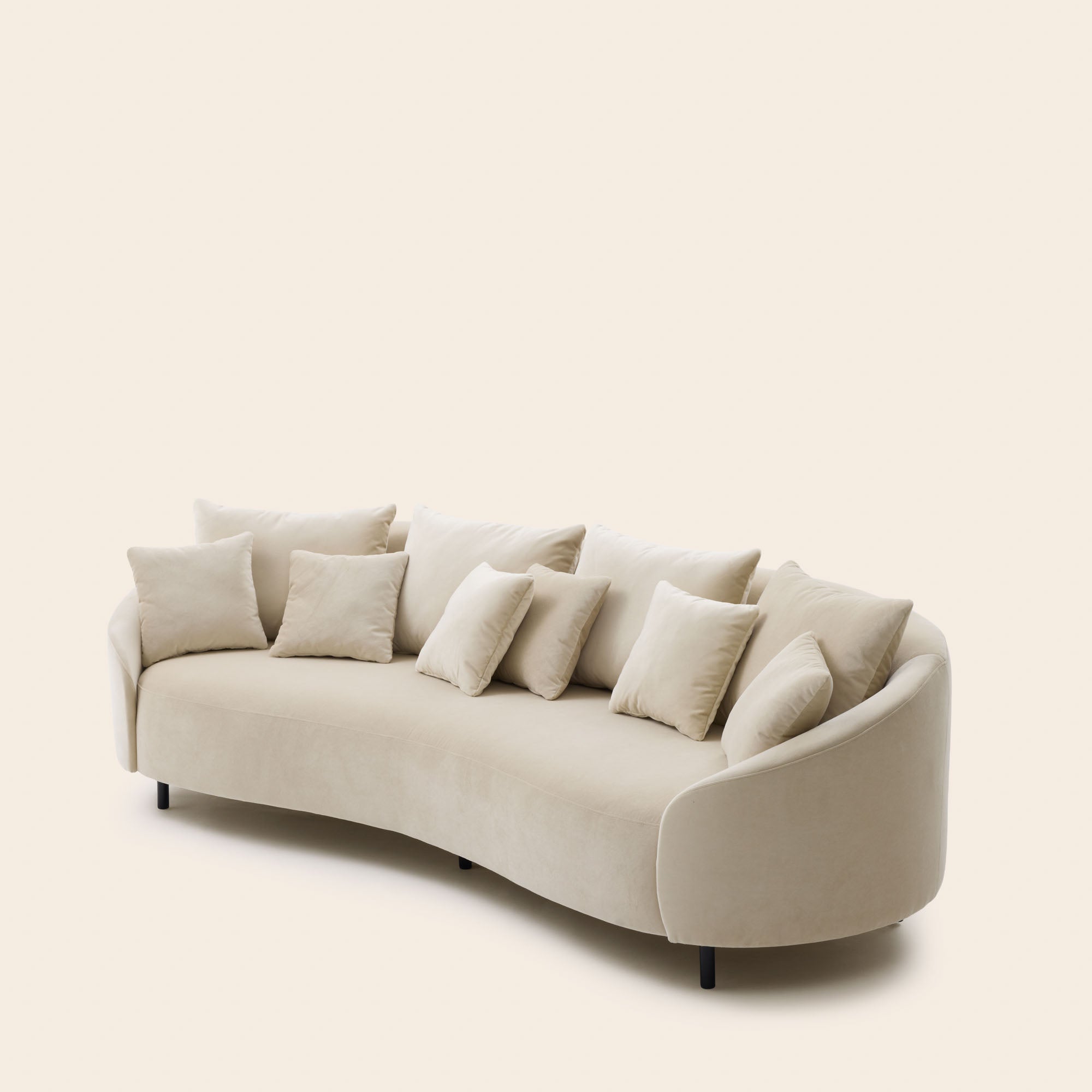 Canapé 3 places JULIKA velours sable doux