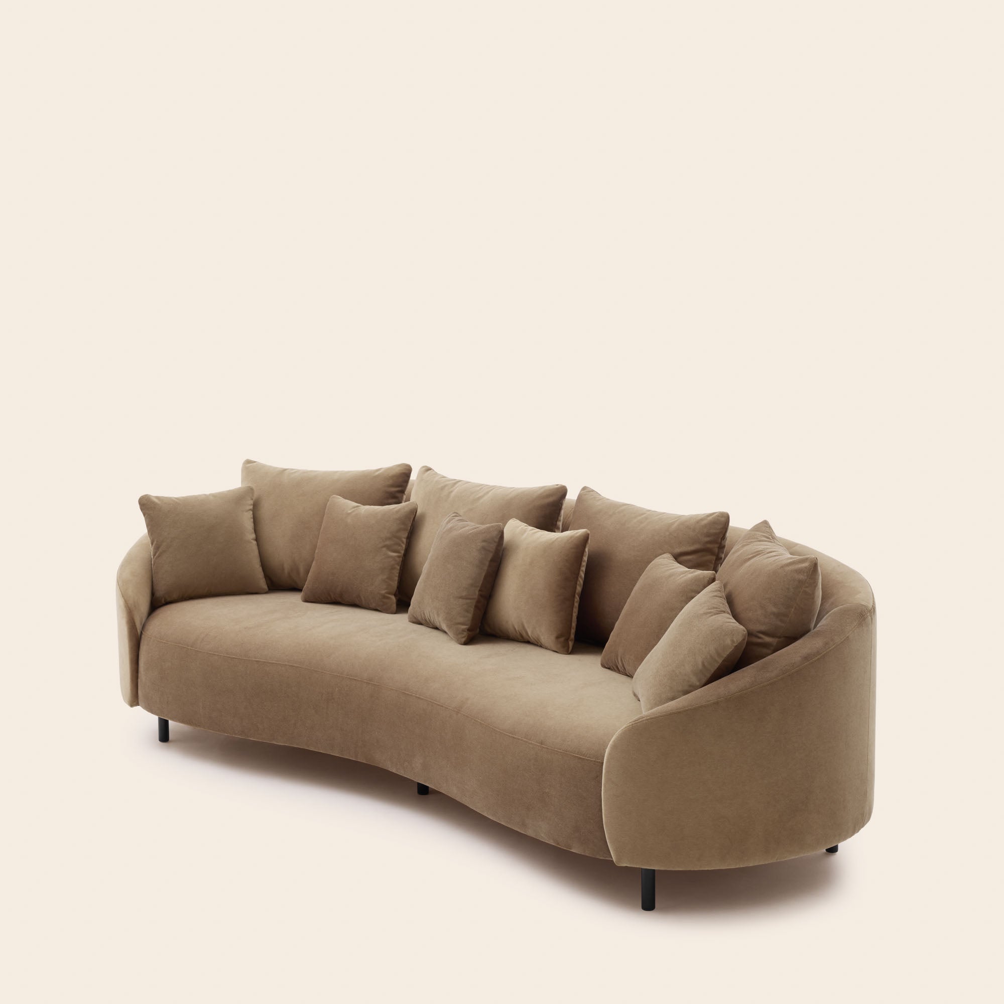 Canapé 3 places JULIKA velours beige chaud