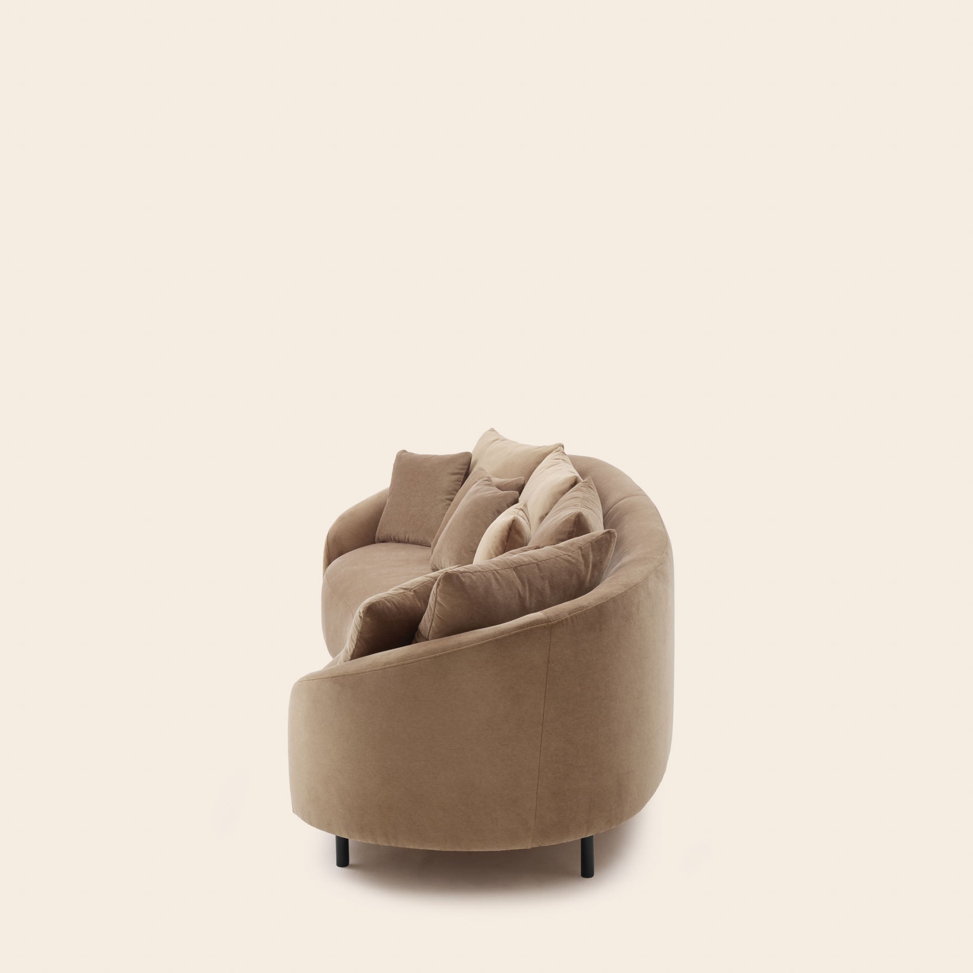 Canapé 3 places JULIKA velours beige chaud