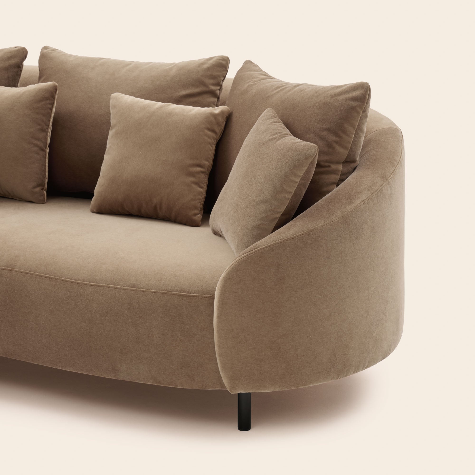 Canapé 3 places JULIKA velours beige chaud