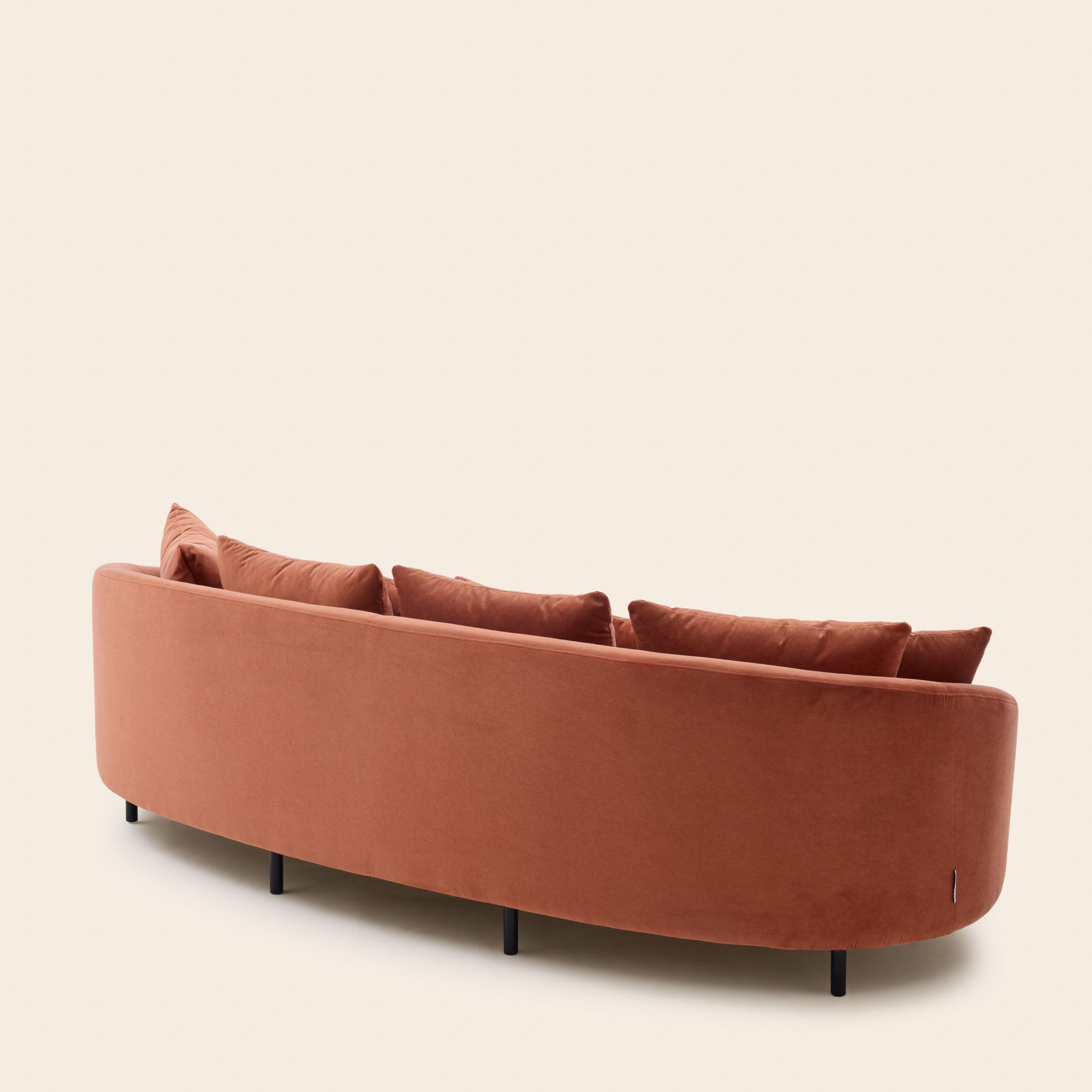 Canapé 3 places JULIKA velours orange corail