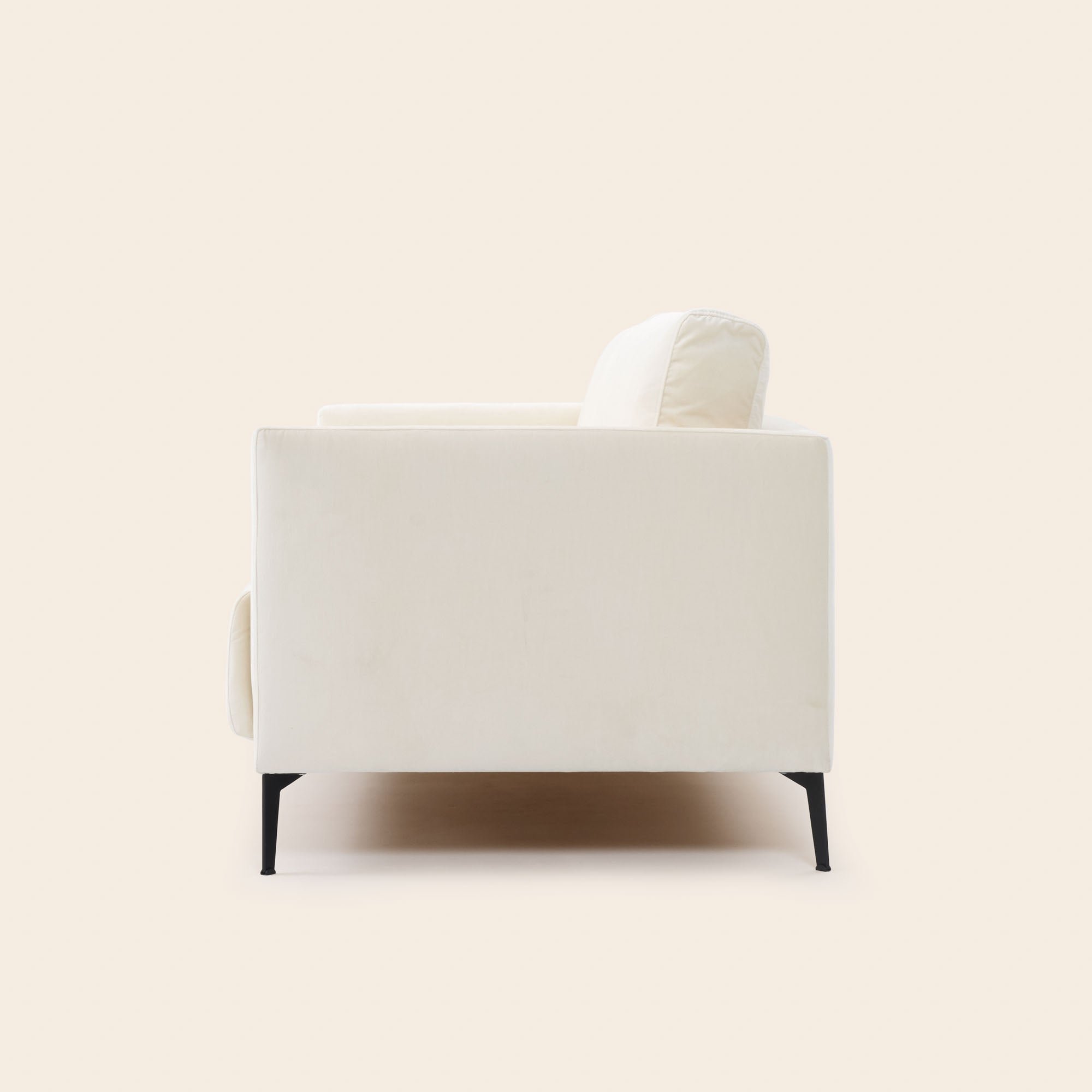 Canapé 3 places ODELLE velours ivoire