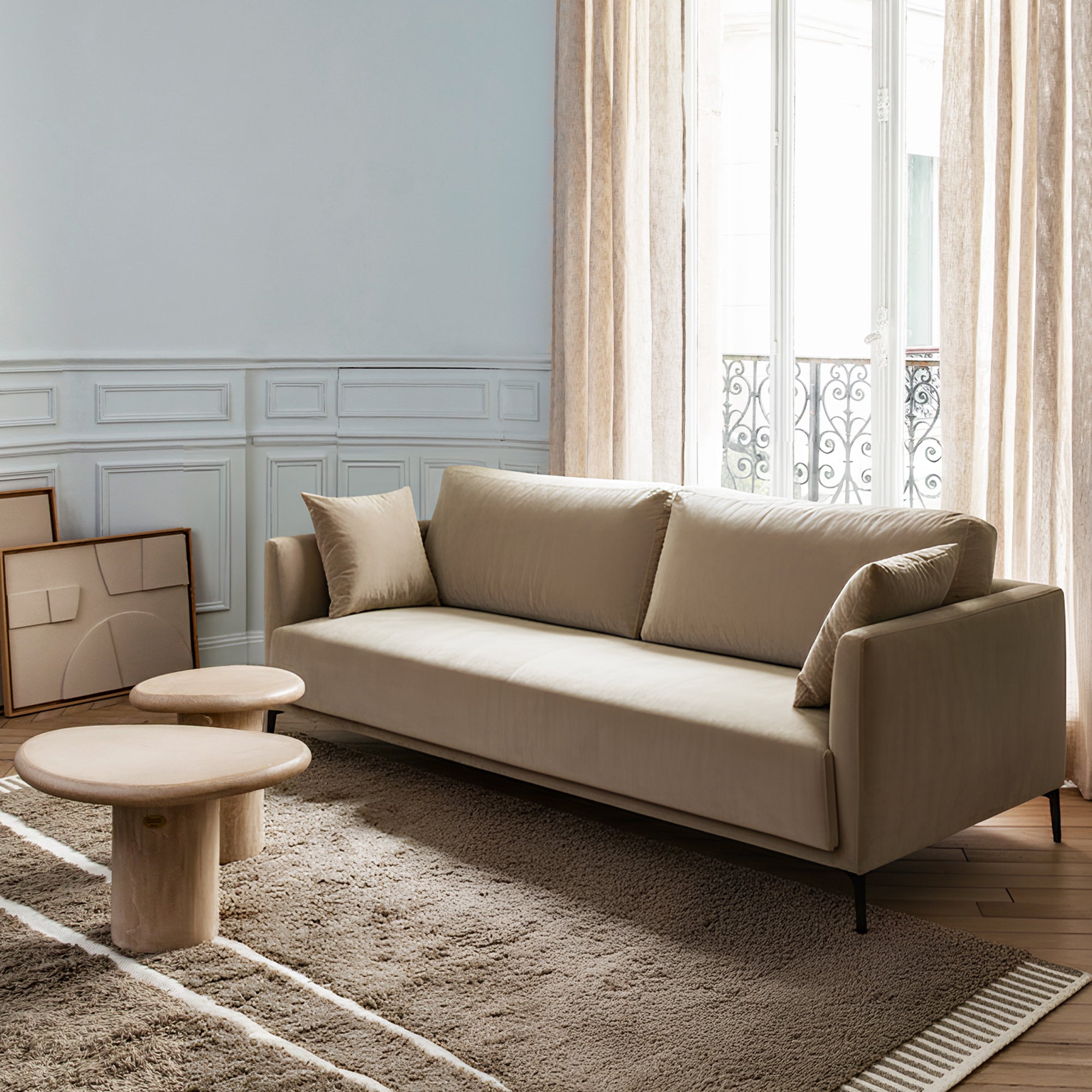 Canapé 3 places ODELLE dalila beige chic
