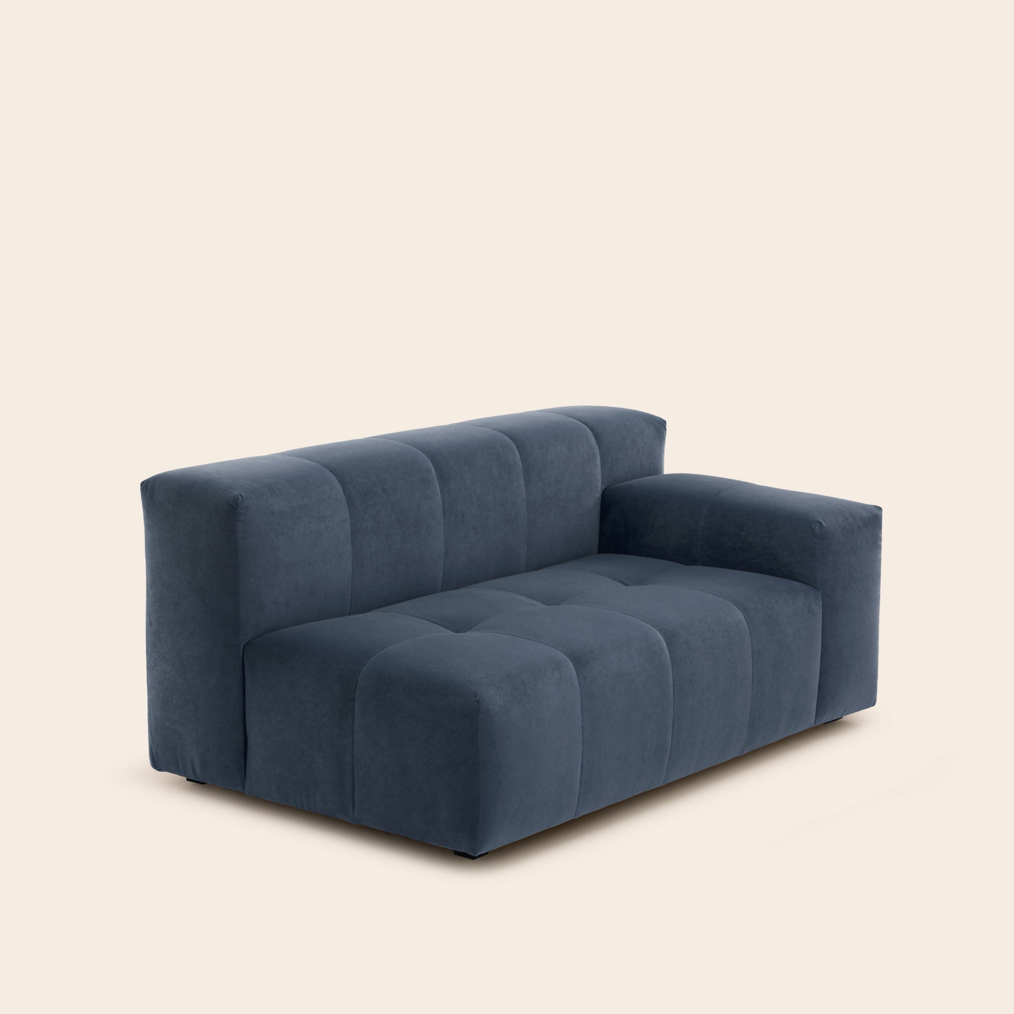Canapé modulable accoudoir D UBERTO opal bleu de gris