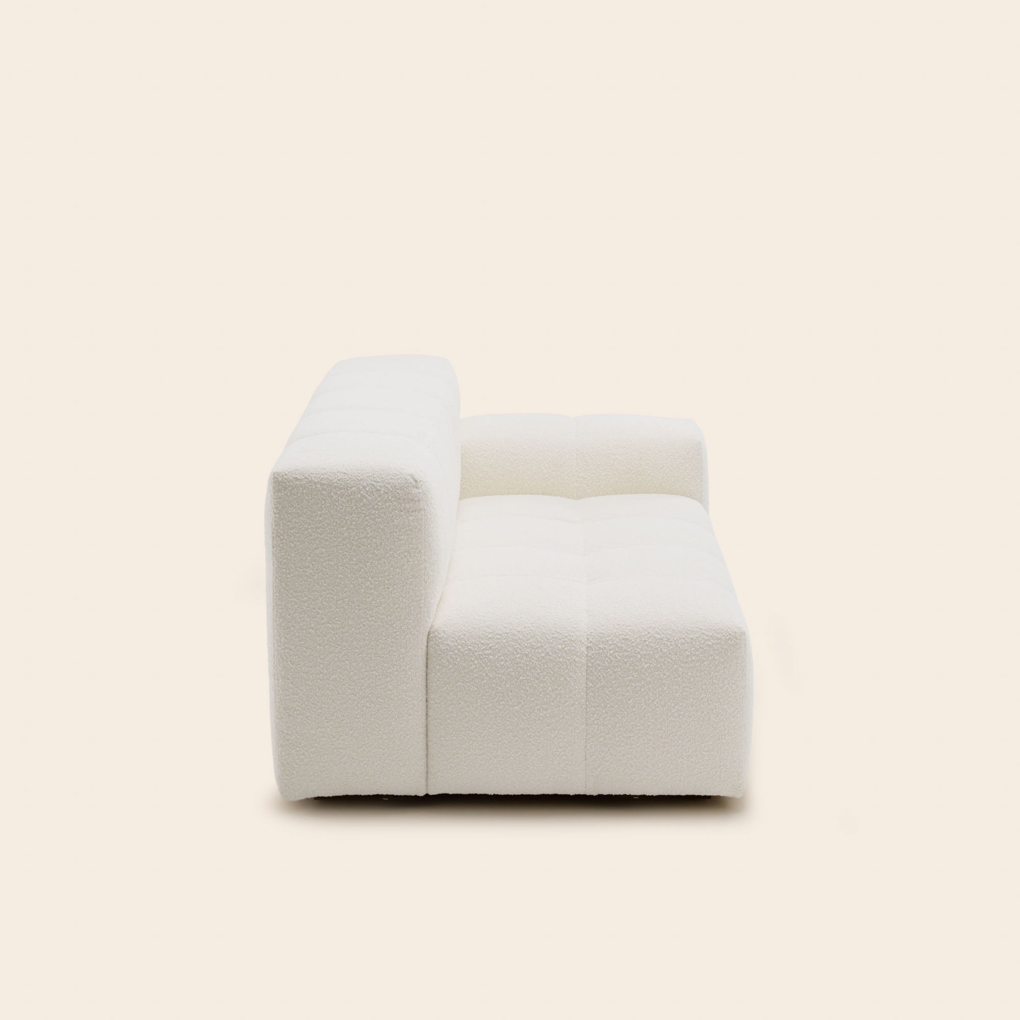 Canapé modulable accoudoir D UBERTO sym écru bouclé