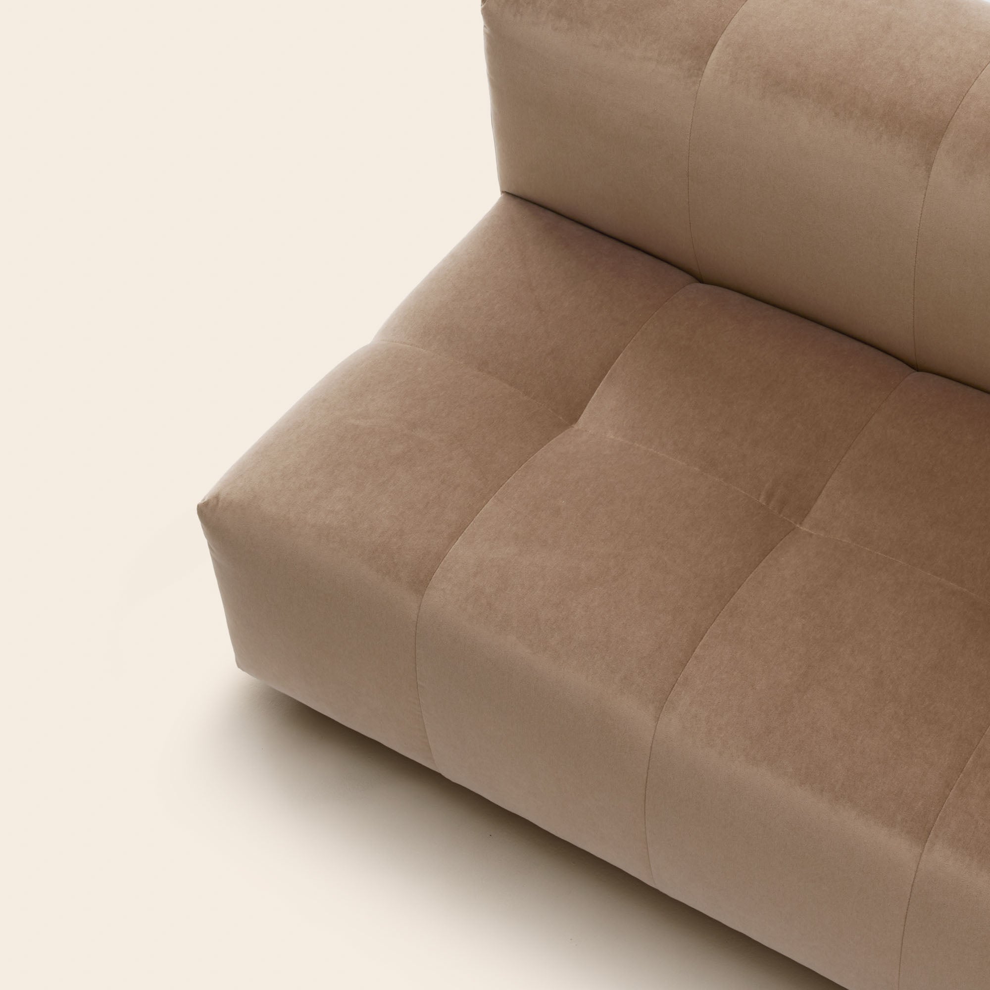 Canapé modulable accoudoir D UBERTO opal beige chaud