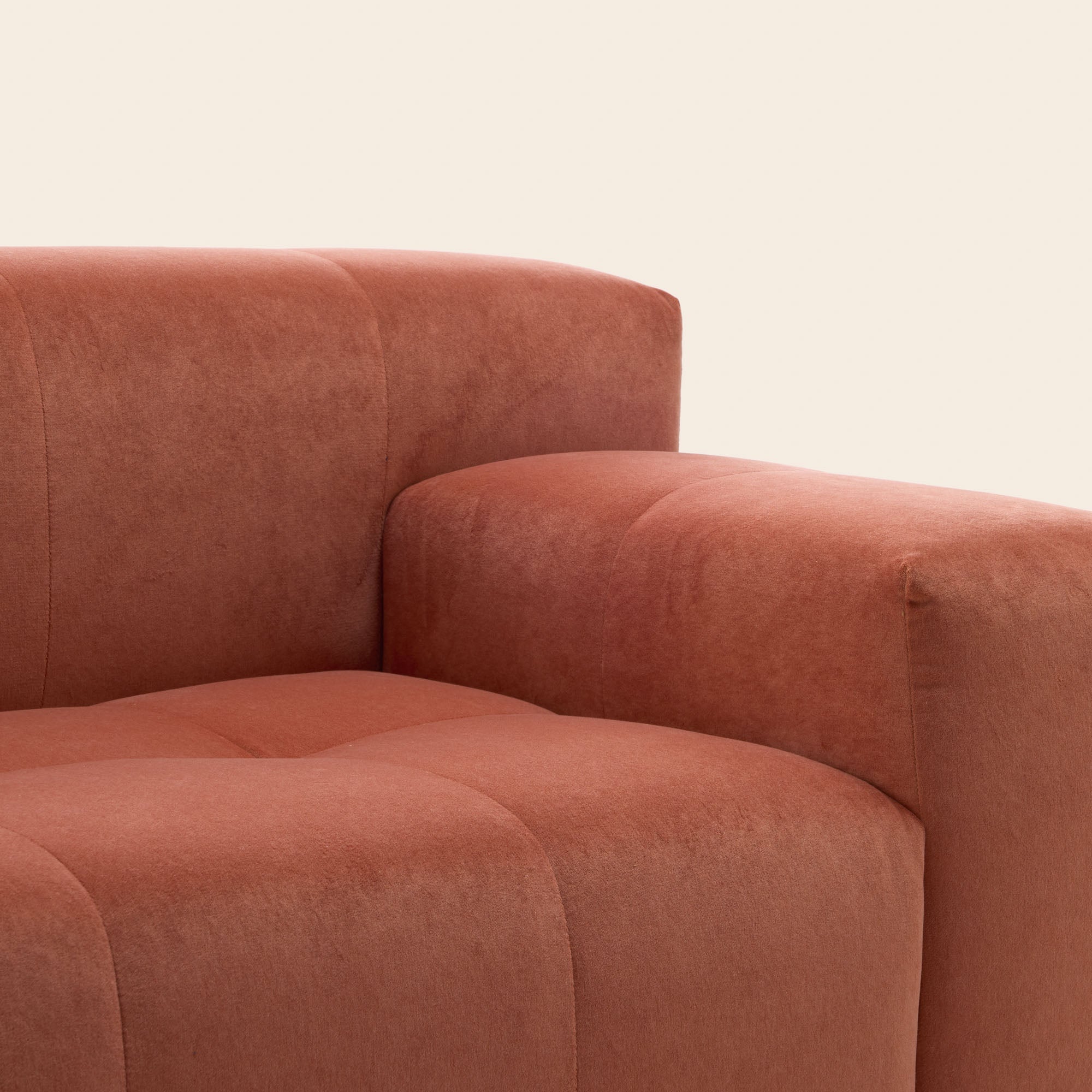 Canapé modulable accoudoir D UBERTO opal orange corail