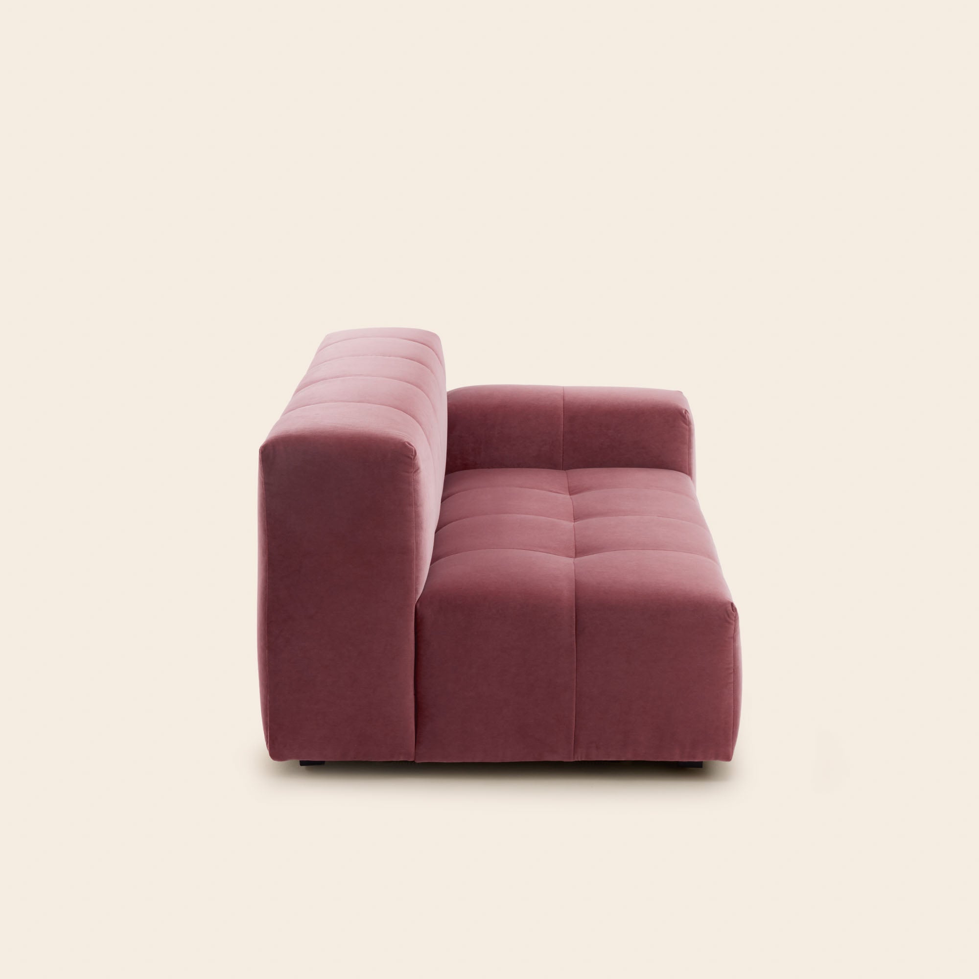 Canapé modulable accoudoir D UBERTO opal aubergine douce