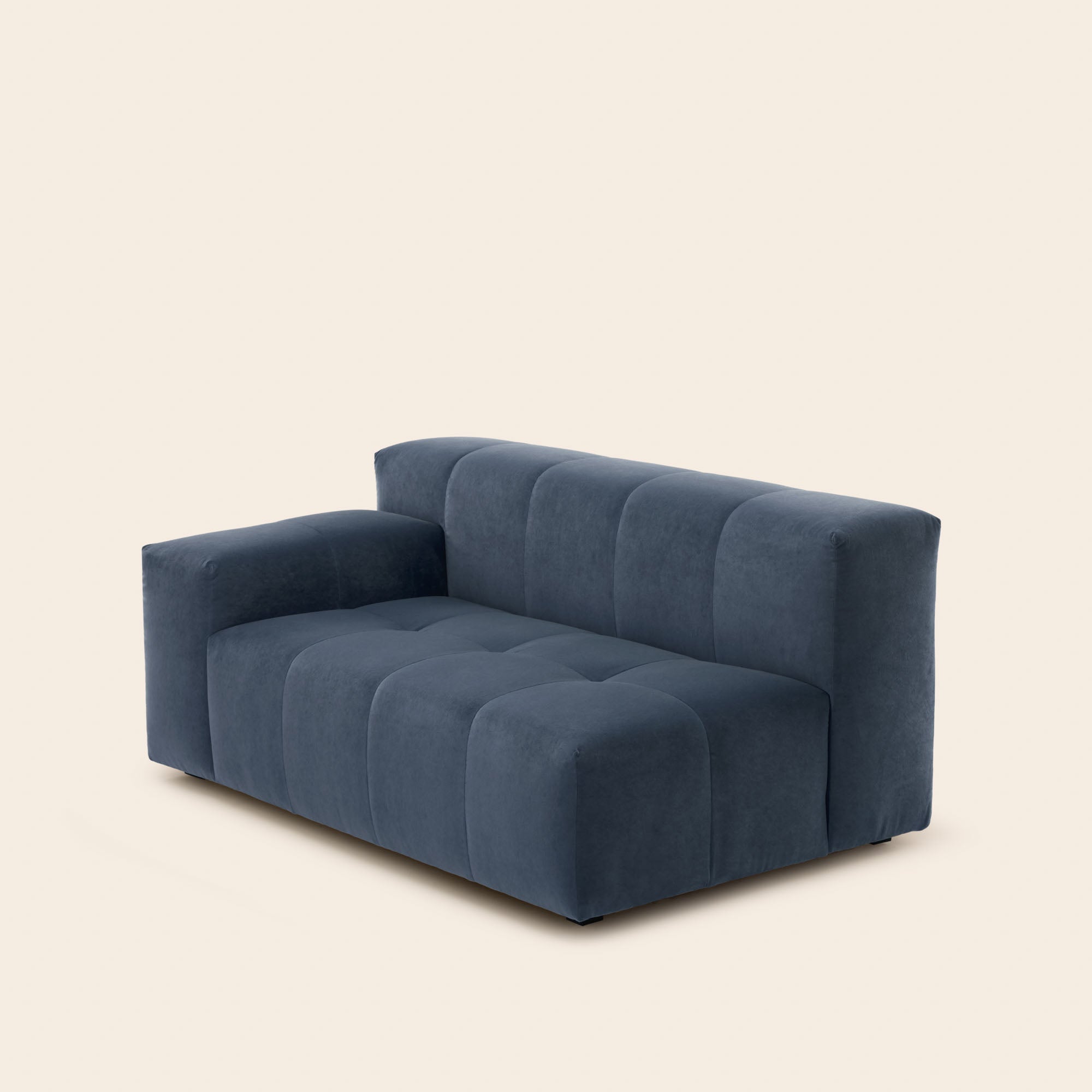 Canapé modulable accoudoir G UBERTO opal bleu de gris