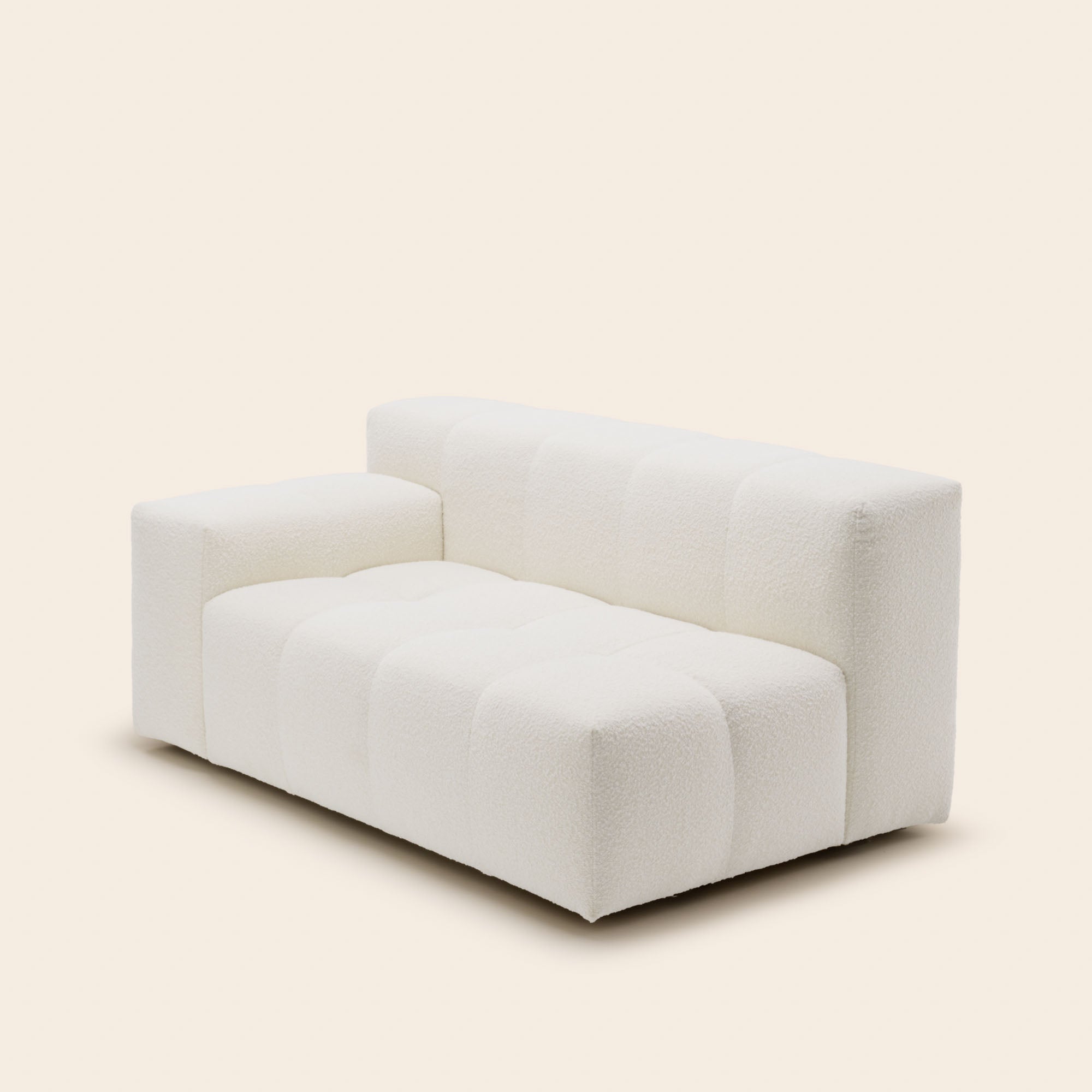 Canapé modulable accoudoir G UBERTO sym écru bouclé