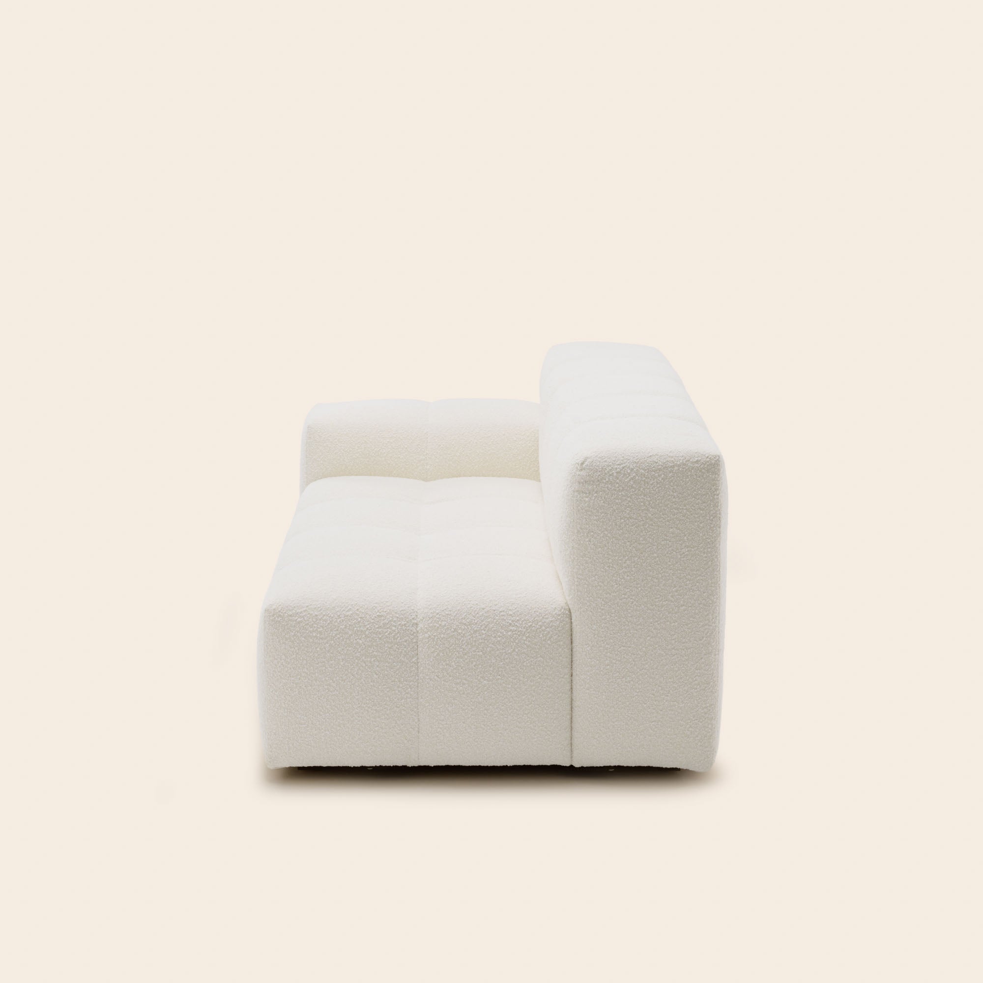 Canapé modulable accoudoir G UBERTO sym écru bouclé
