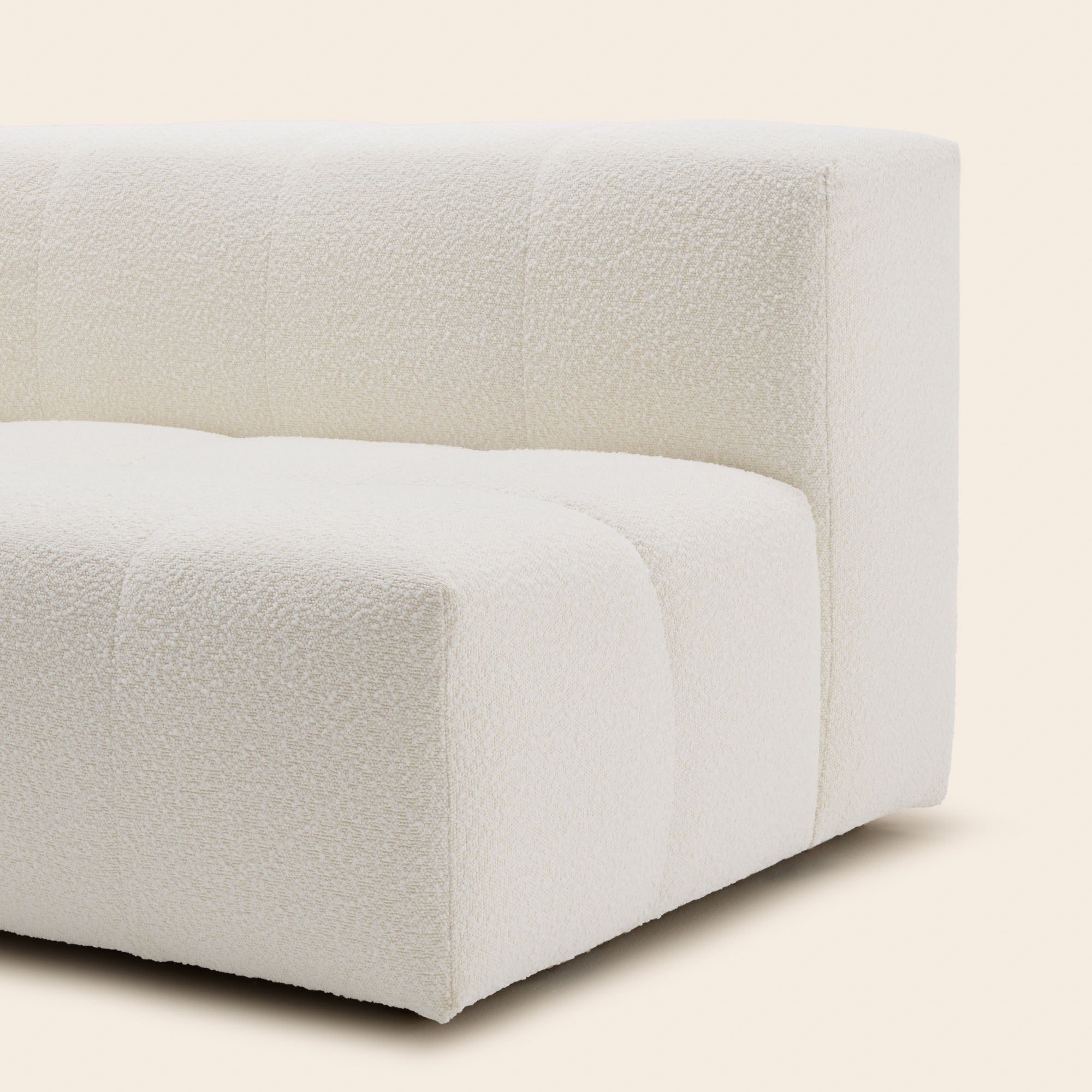 Canapé modulable accoudoir G UBERTO sym écru bouclé