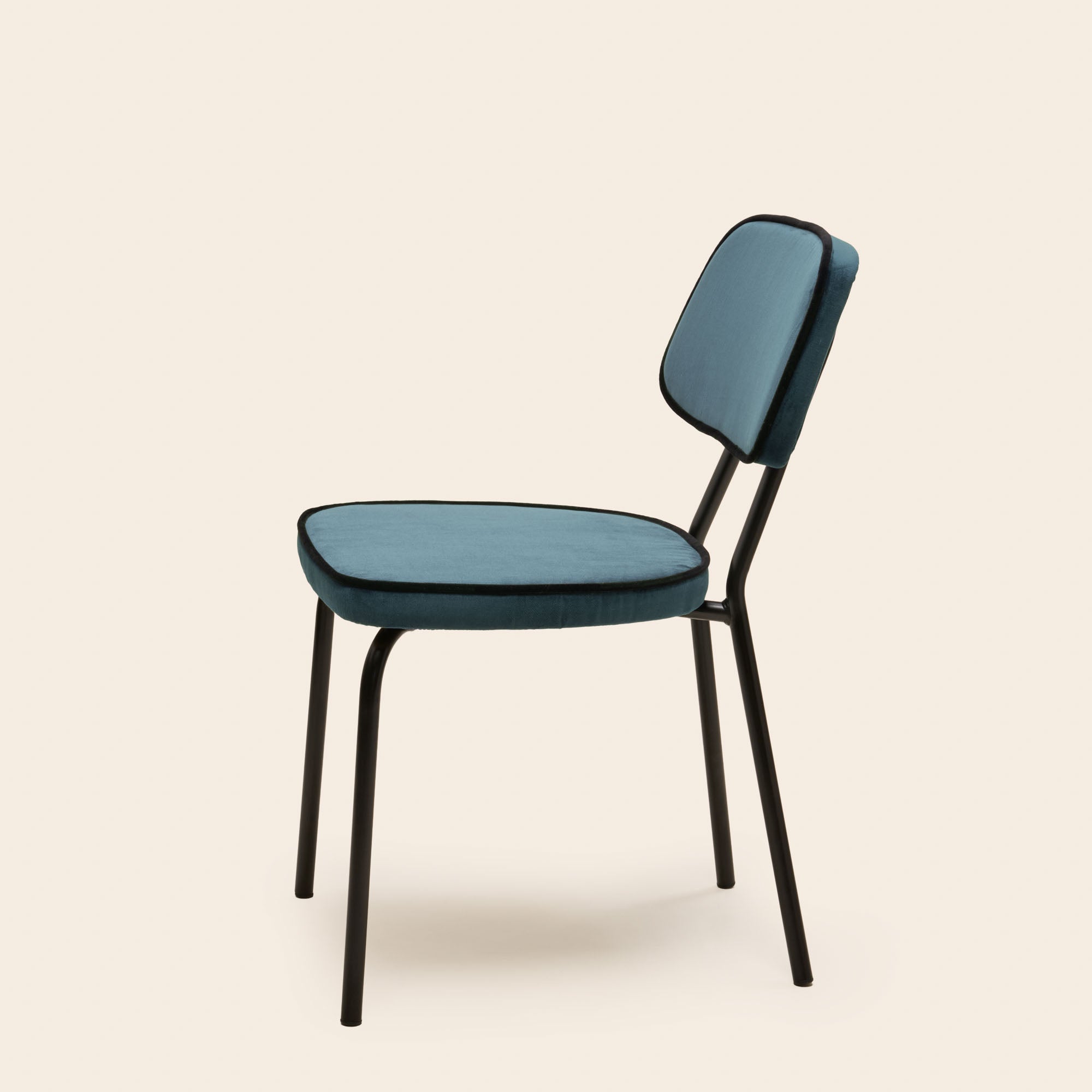 Chaise YSABEAU dalila bleu de gris et noir
