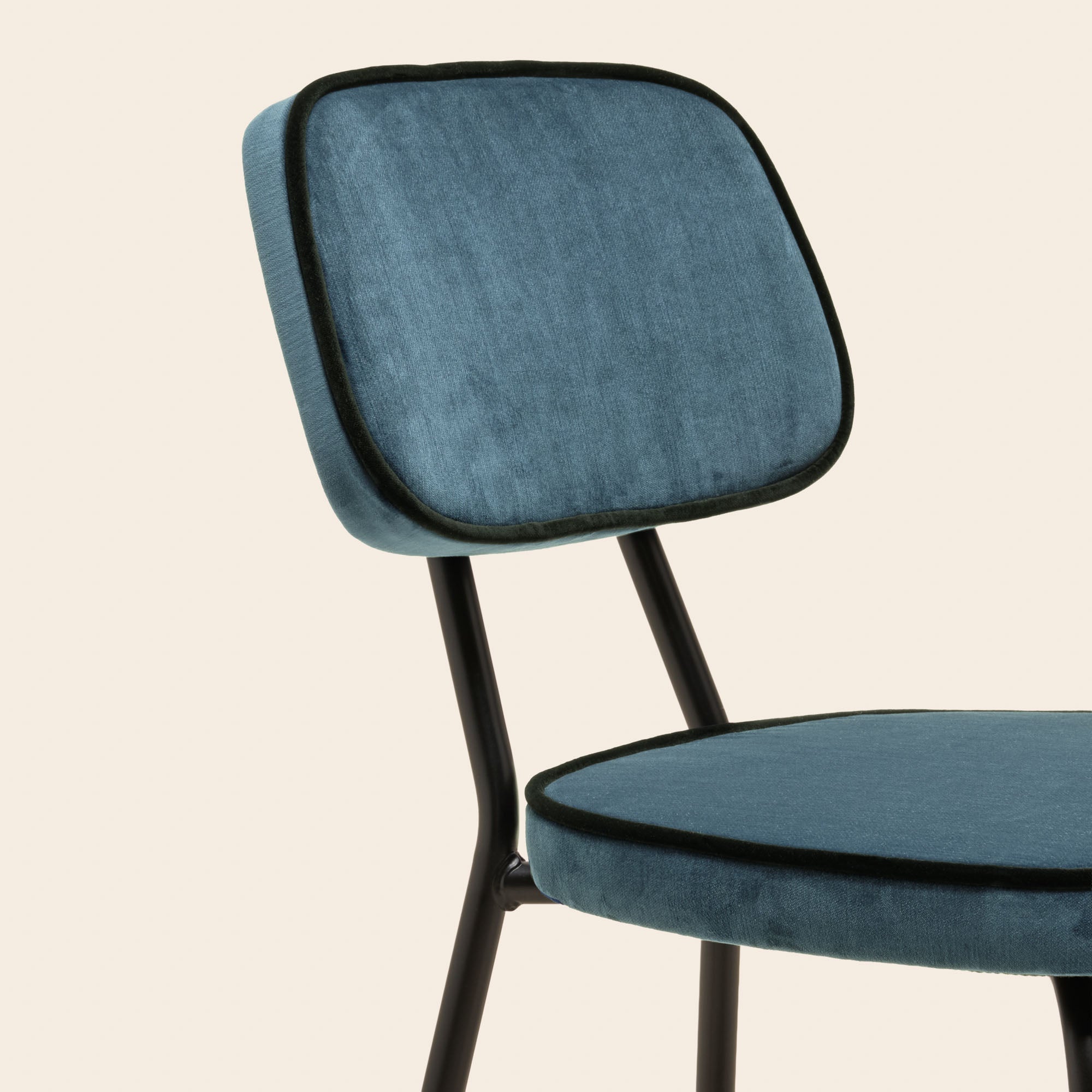 Chaise YSABEAU dalila bleu de gris et noir