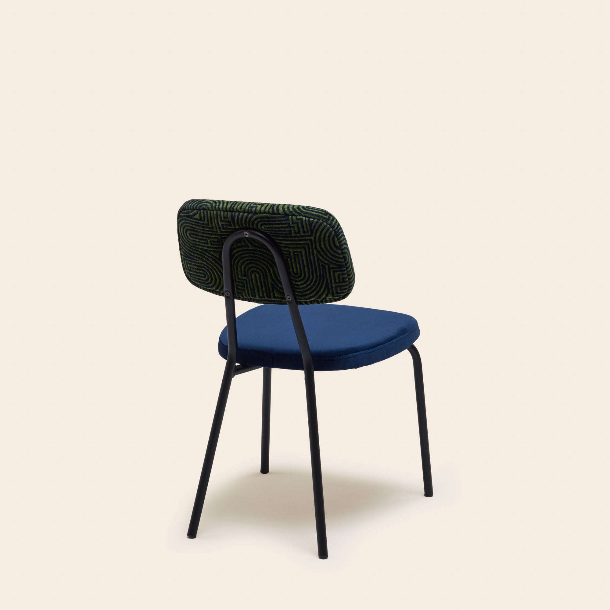 Chaise YSABEAU bleu nuit et vert olive