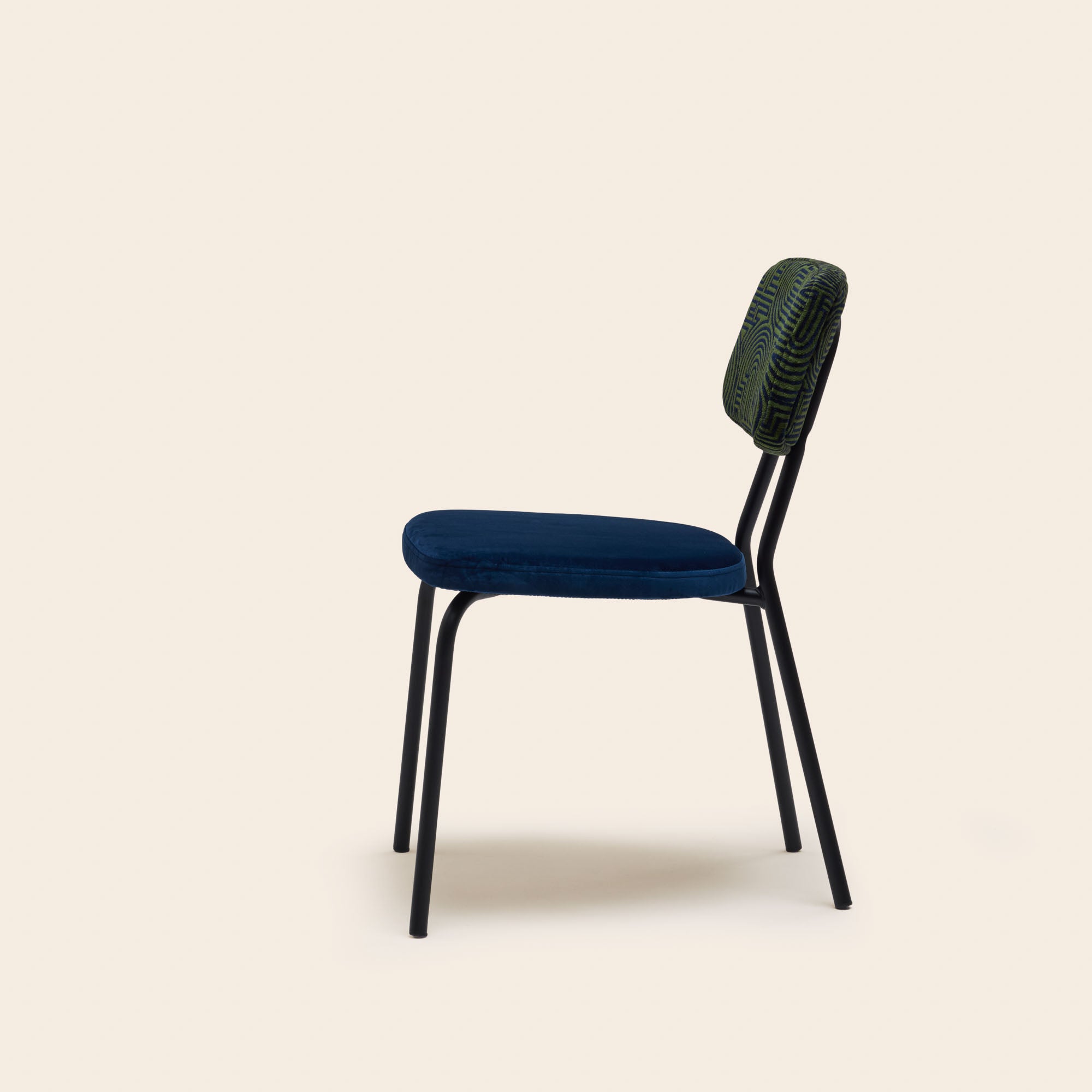 Chaise YSABEAU bleu nuit et vert olive