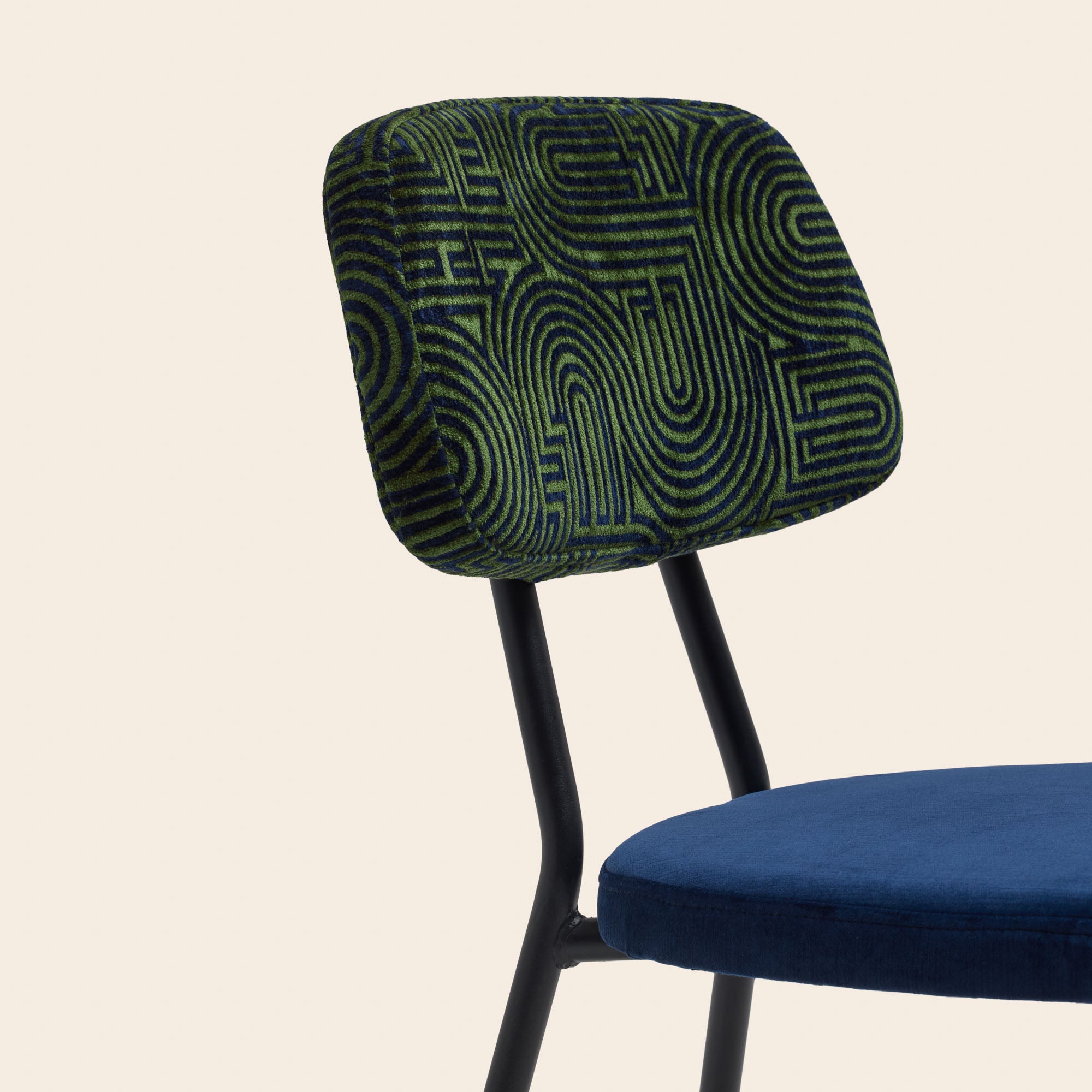 Chaise YSABEAU bleu nuit et vert olive