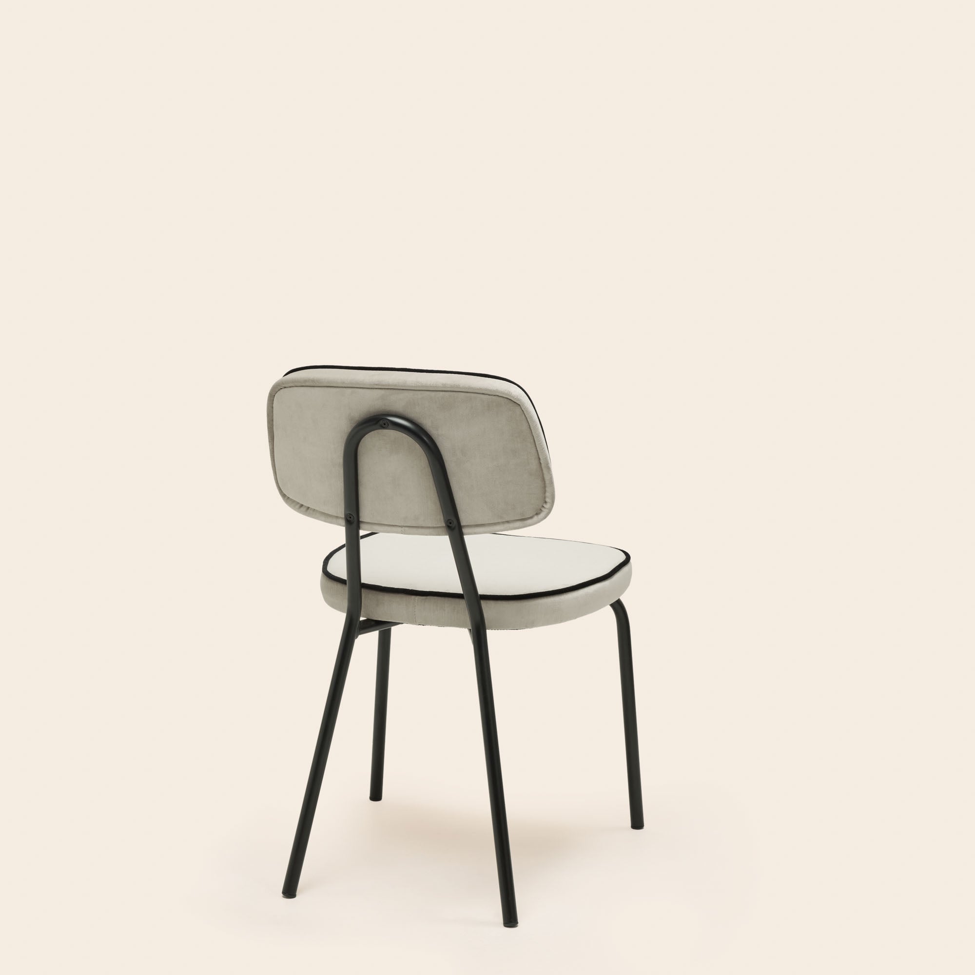 Chaise YSABEAU dalila gris perle et noir