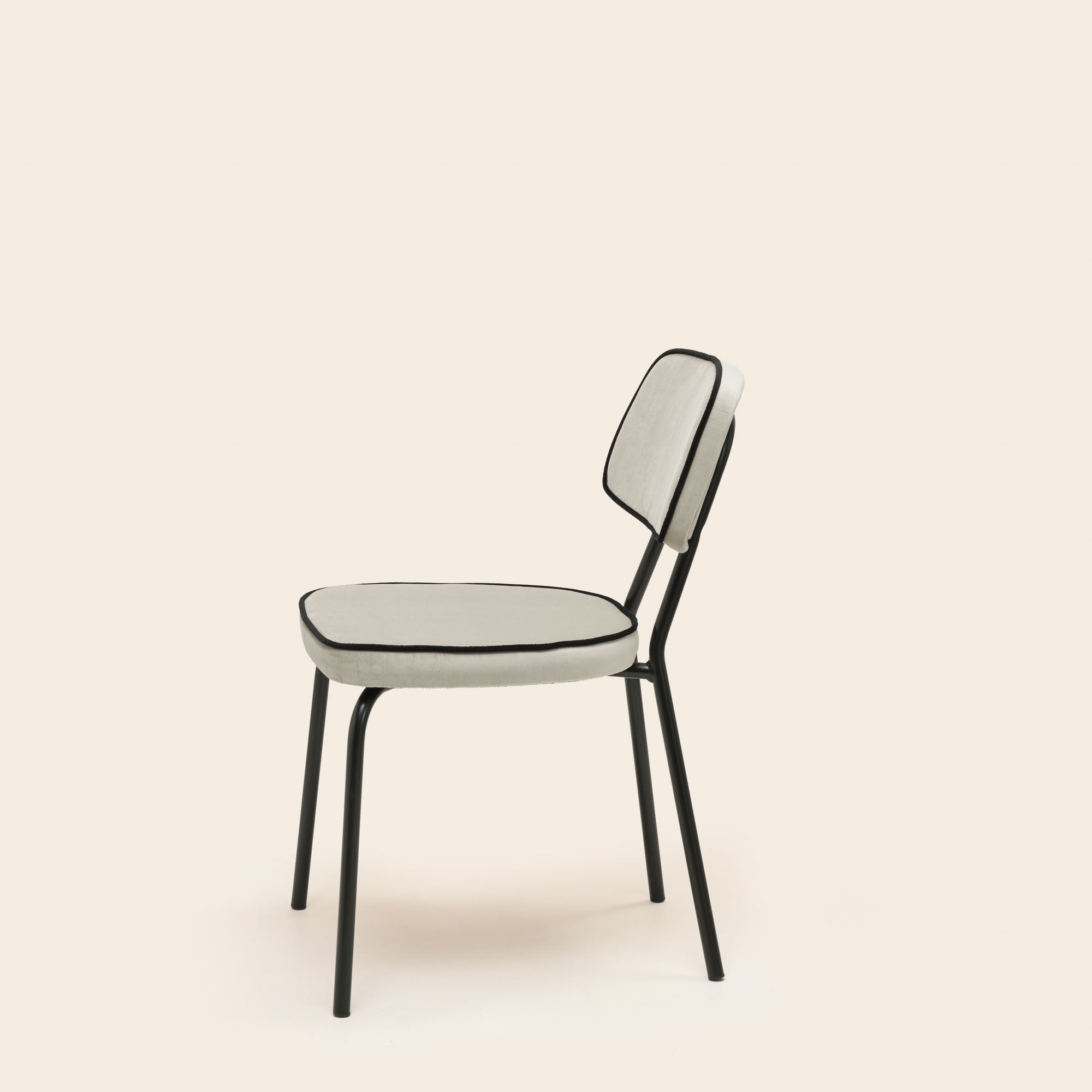 Chaise YSABEAU dalila gris perle et noir