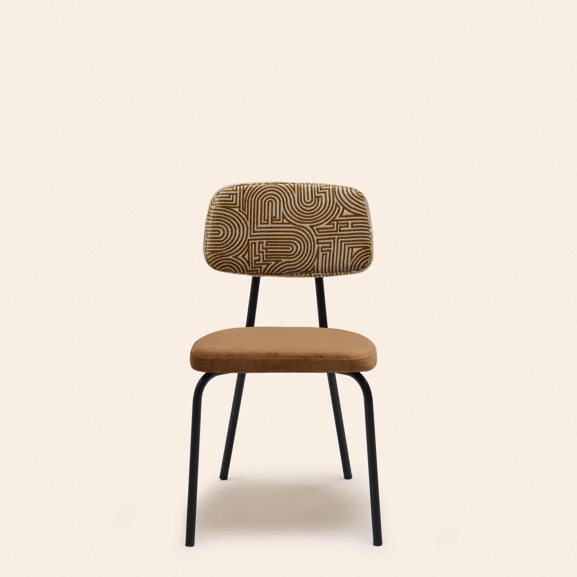 Chaise YSABEAU ecru et moutarde doré