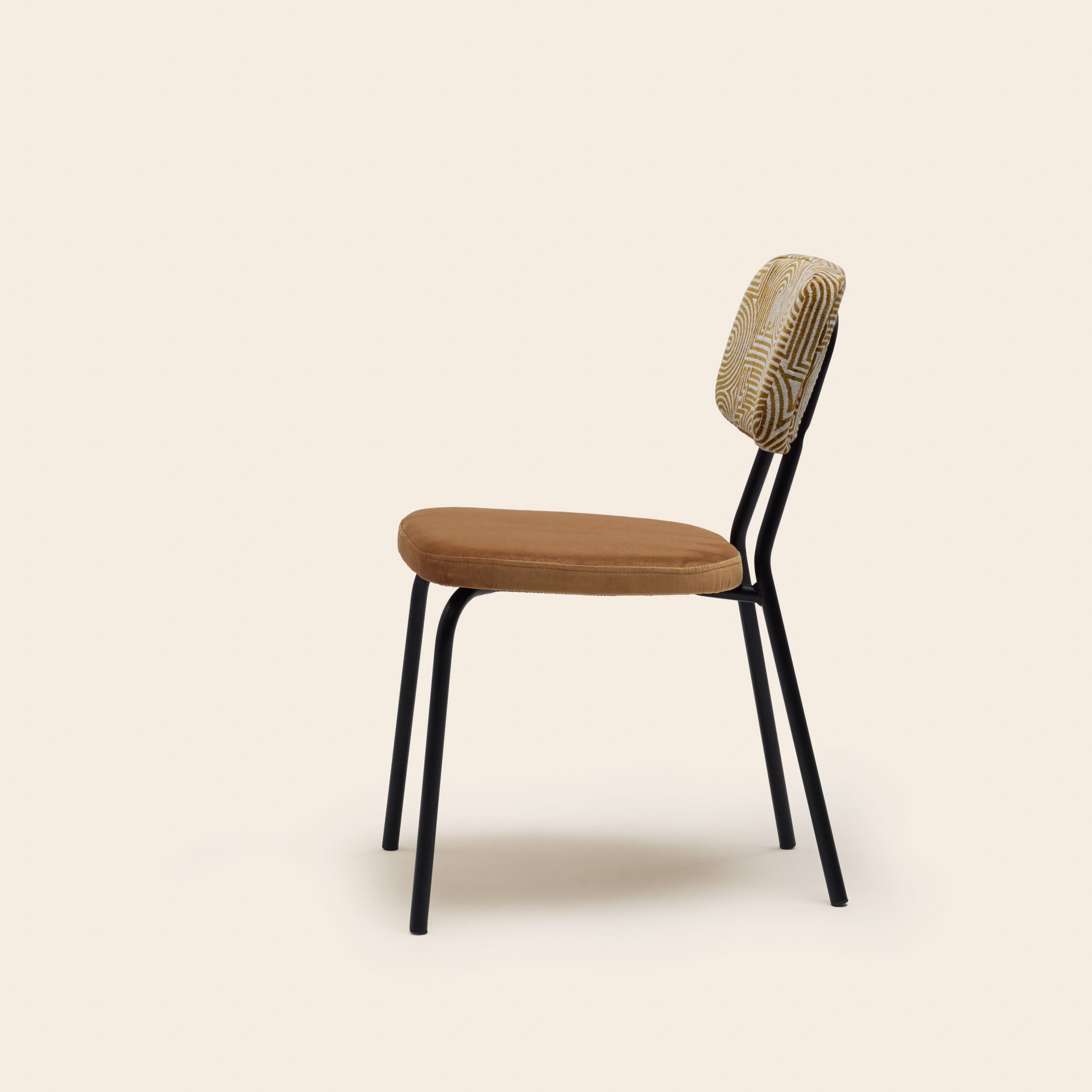 Chaise YSABEAU ecru et moutarde doré