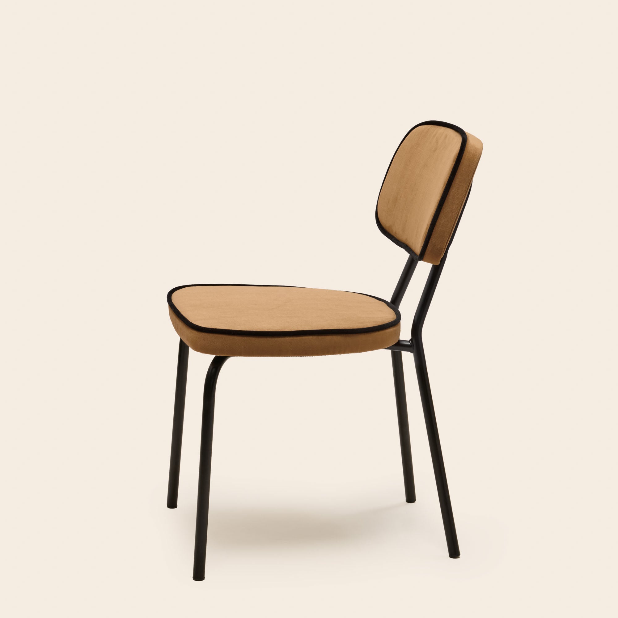 Chaise YSABEAU dalila camel doré et noir