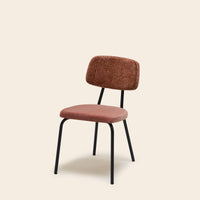 Chaise YSABEAU pêche rosé et caramel