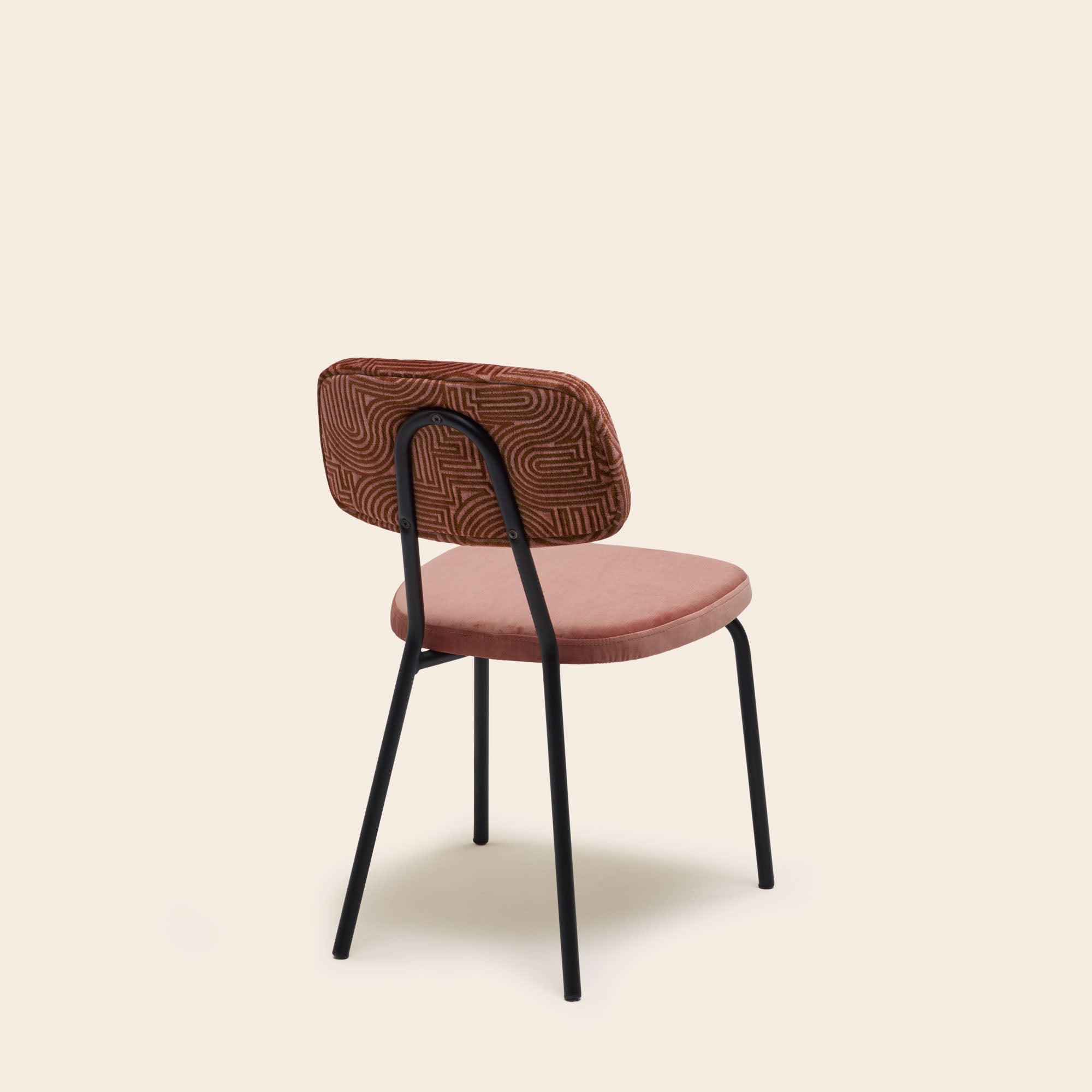Chaise YSABEAU pêche rosé et caramel