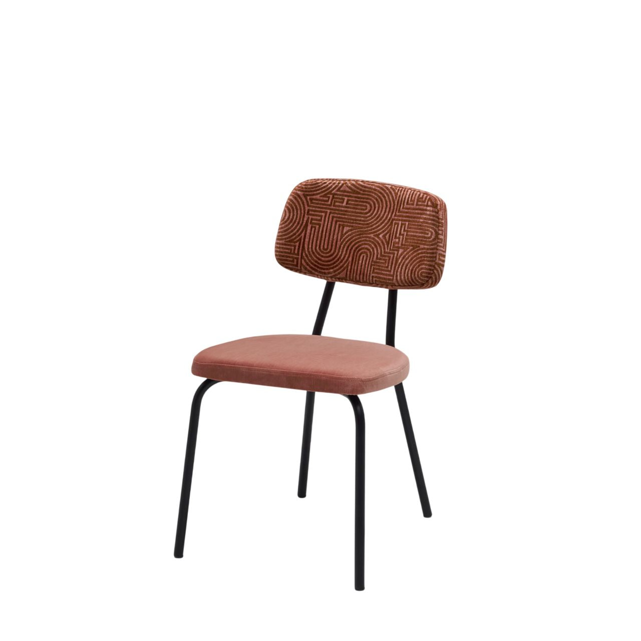Chaise YSABEAU klark rose de pêcher caramel