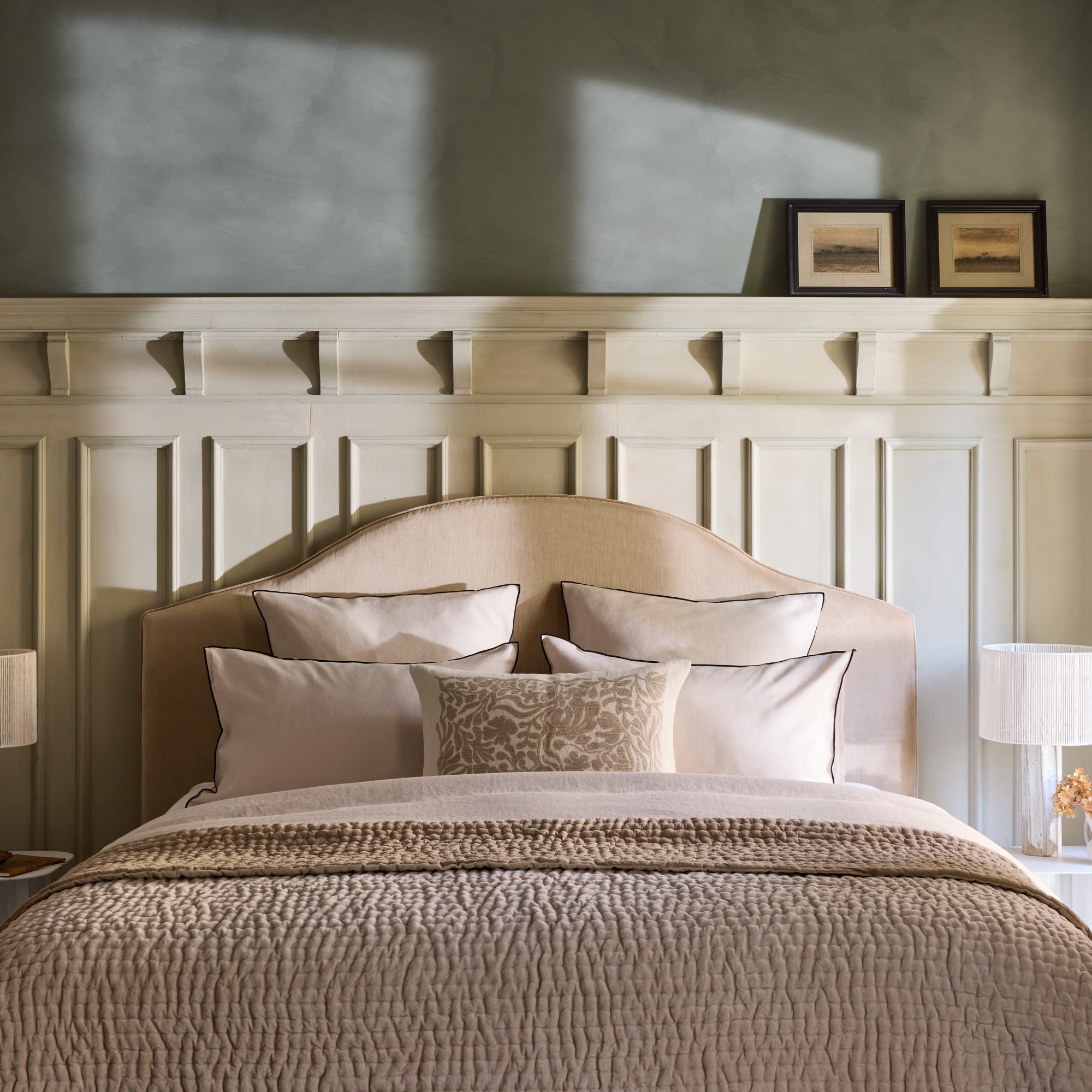 Couvre-lit matelassé AURALIE argile blanche