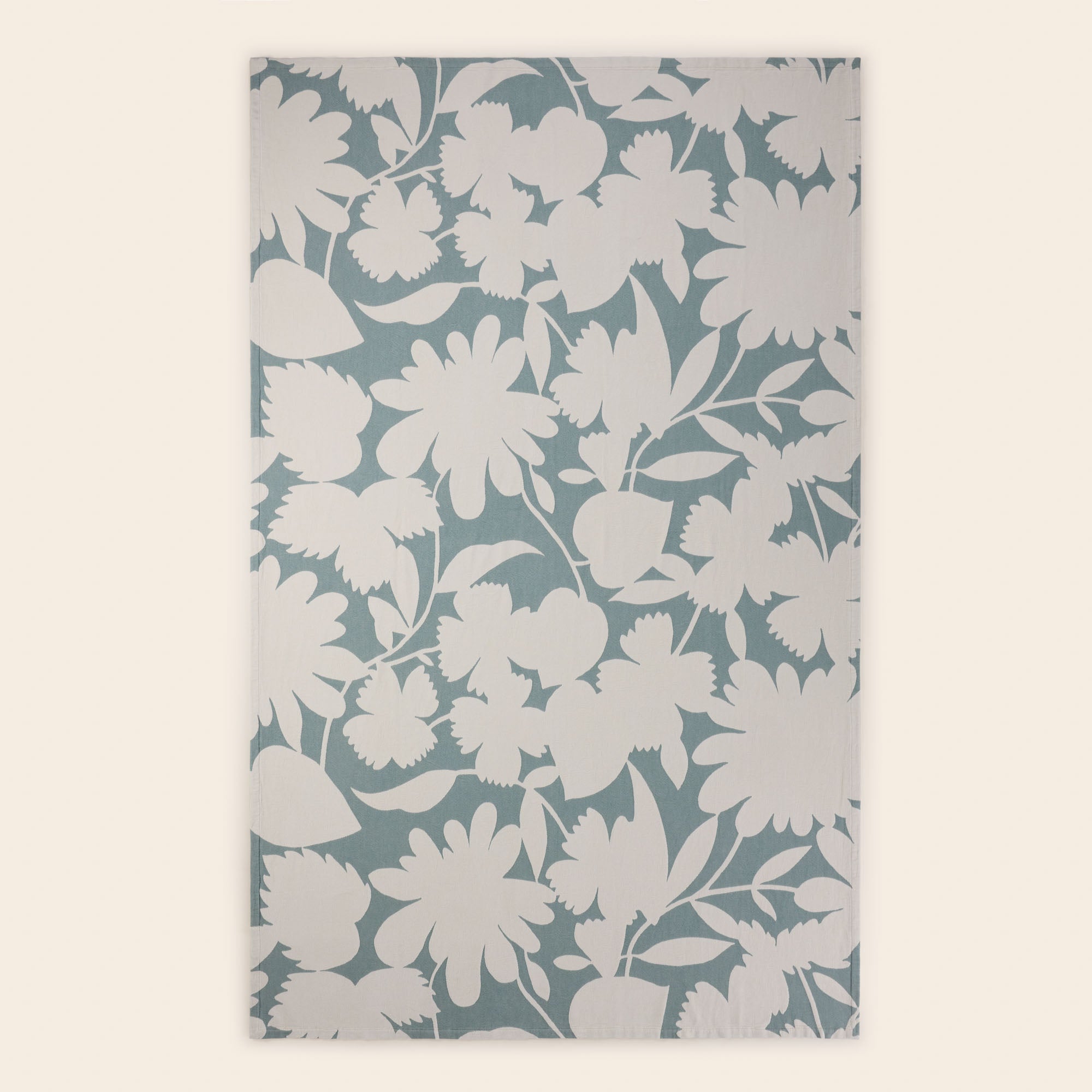 Sprei FLAURIA ivoor en saliegroen