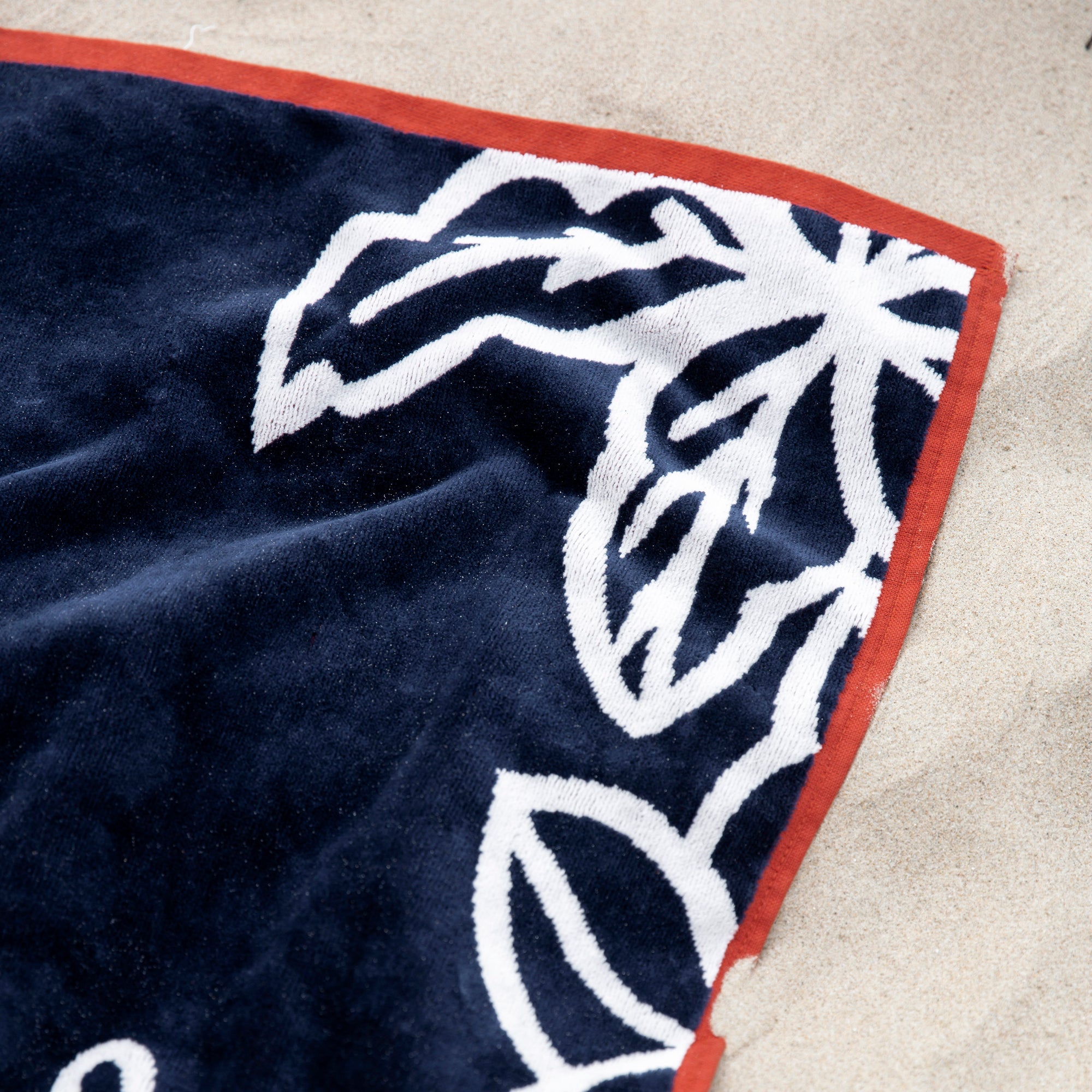 Drap de plage TIGRIS marine et ivoire