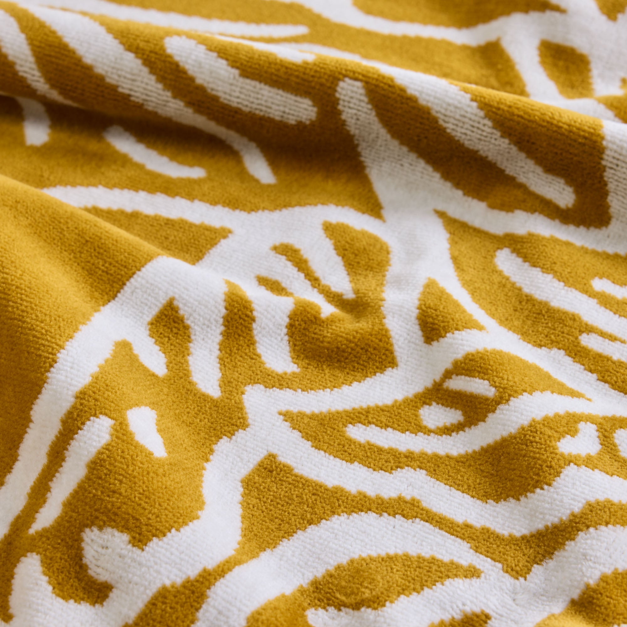 Drap de plage TIGRIS jaune et ivoire