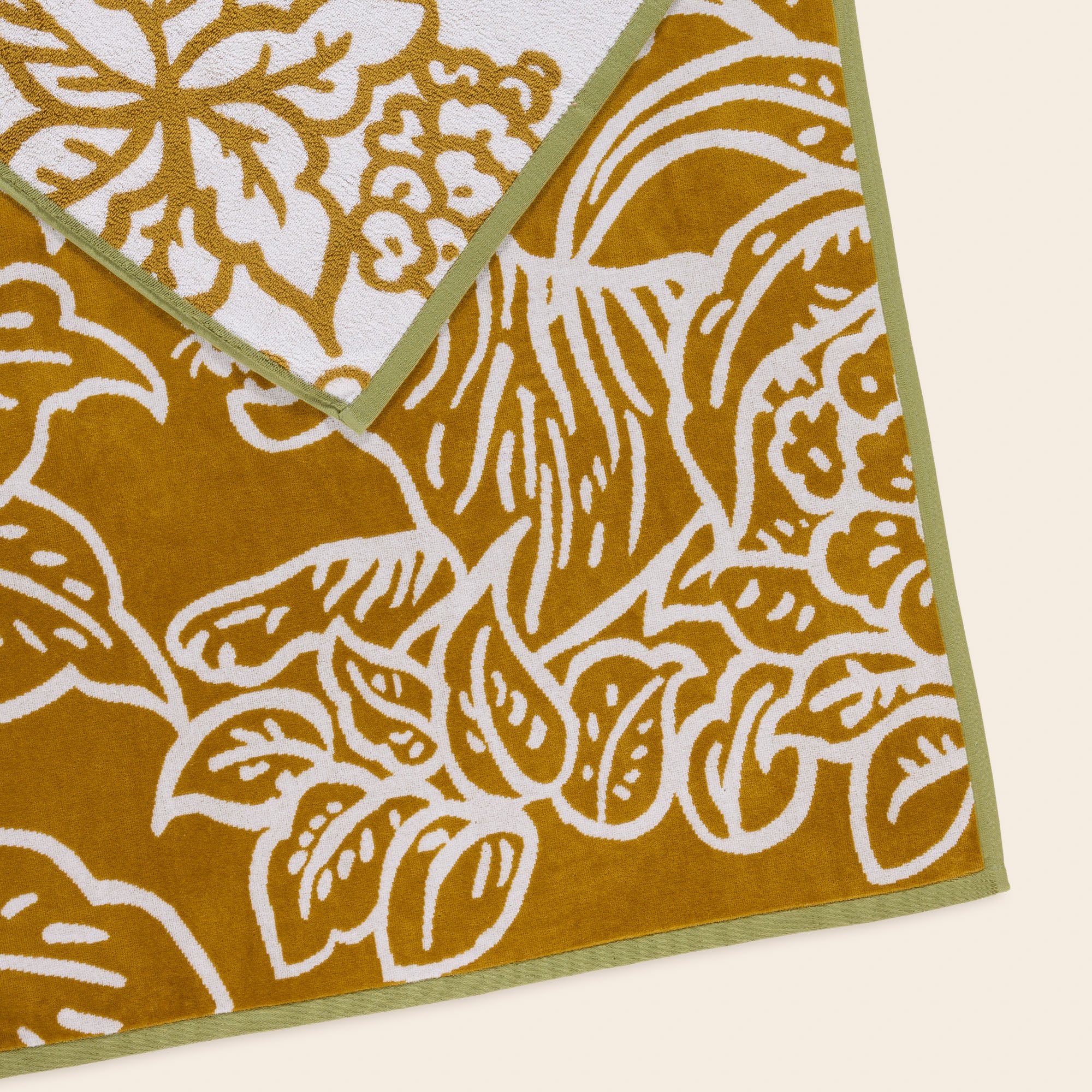 Drap de plage TIGRIS jaune et ivoire