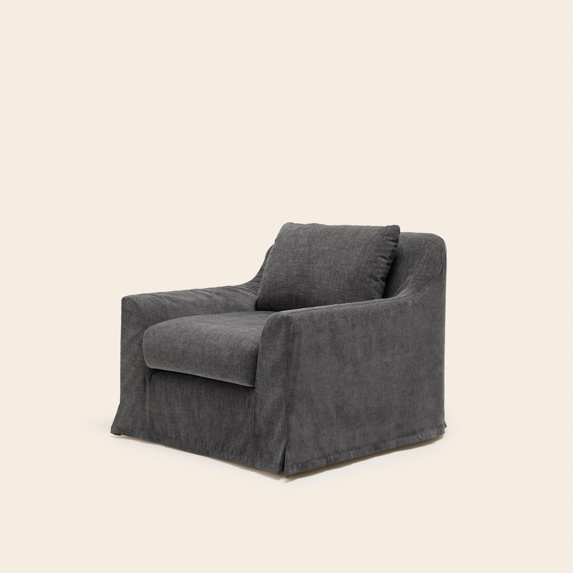 Fauteuil CLARIBEL chenille gris graphite