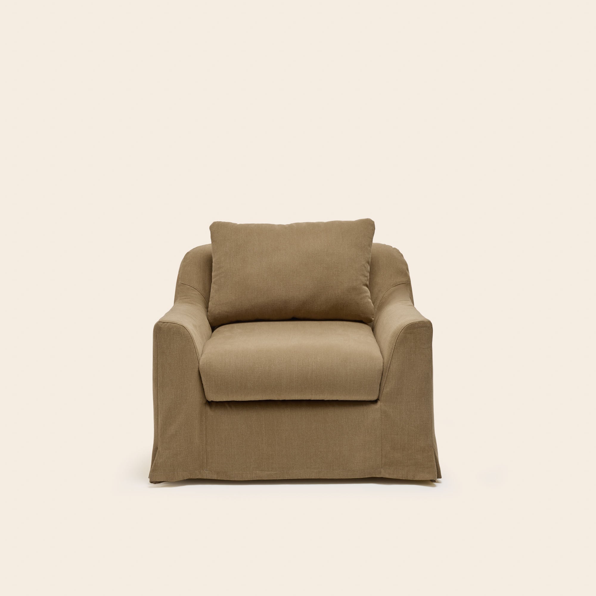 Fauteuil CLARIBEL toile brun chaud