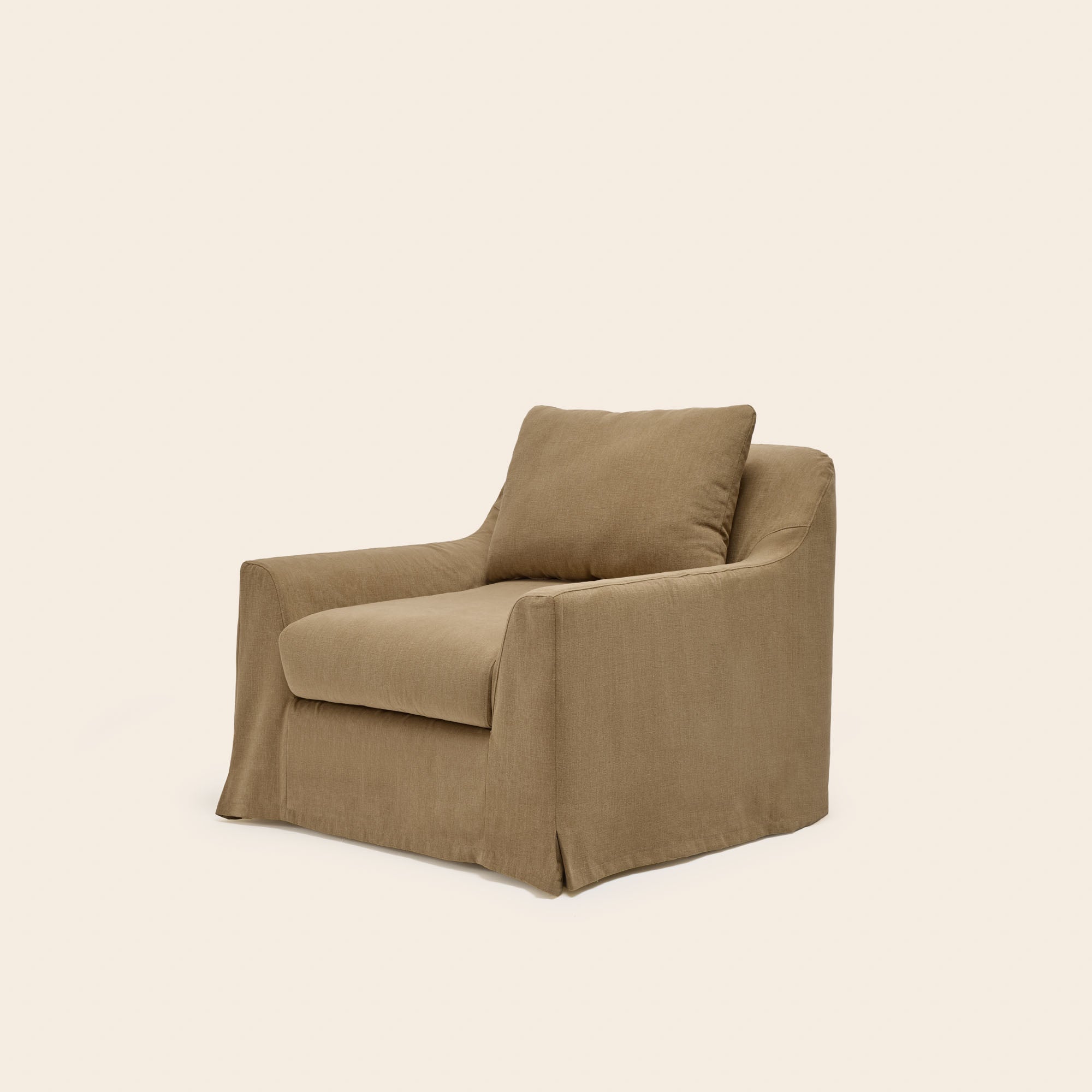 Fauteuil CLARIBEL toile brun chaud