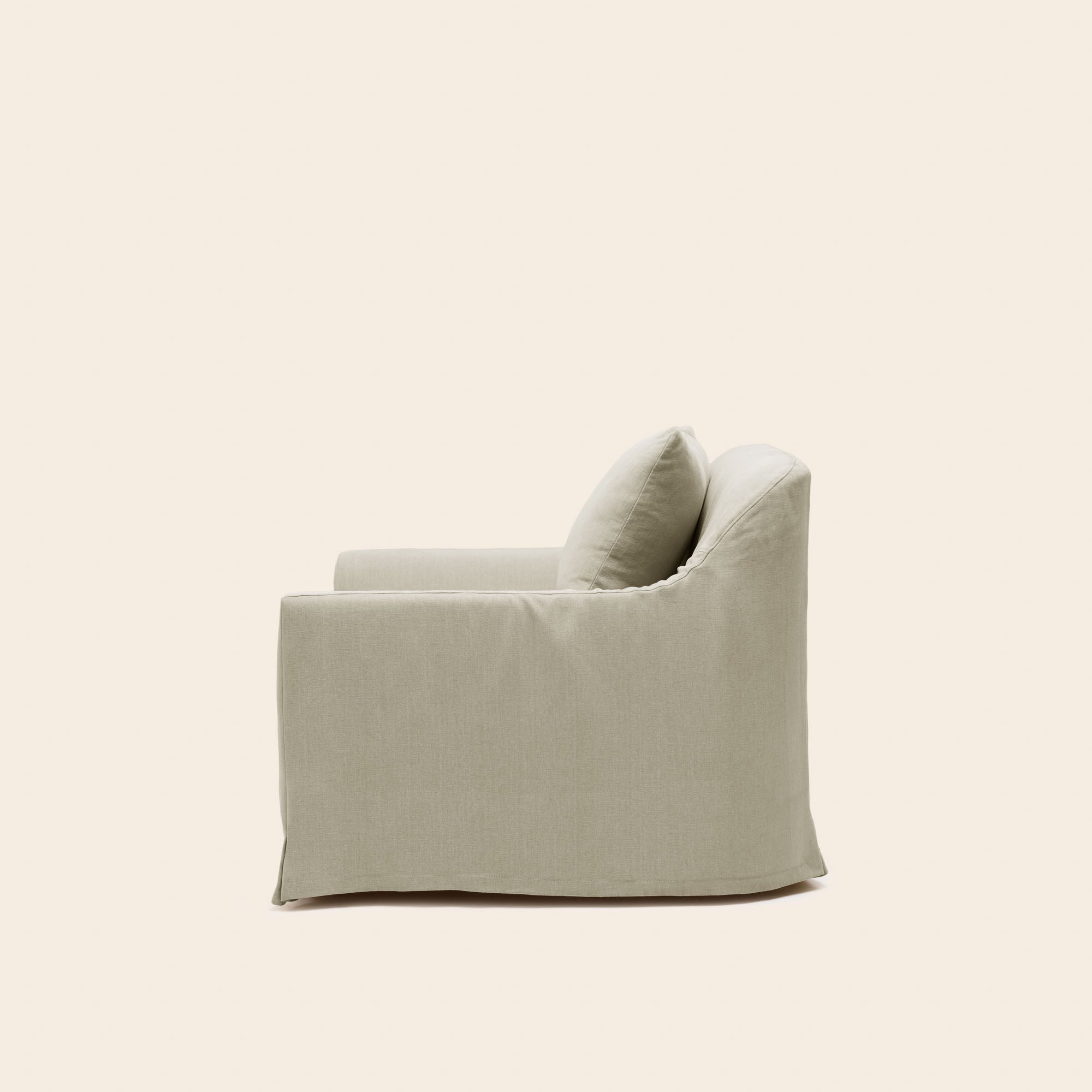 Fauteuil CLARIBEL toile beige chaud