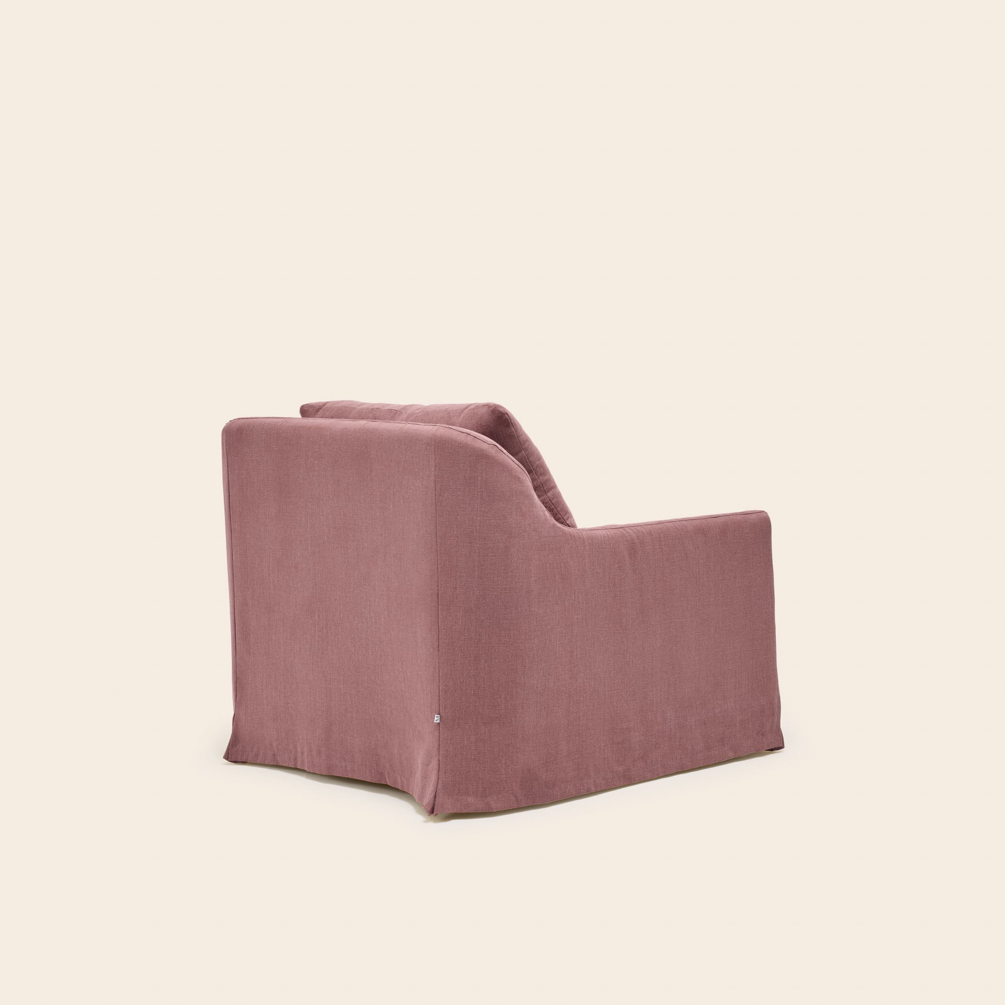 Fauteuil CLARIBEL toile rose ancien