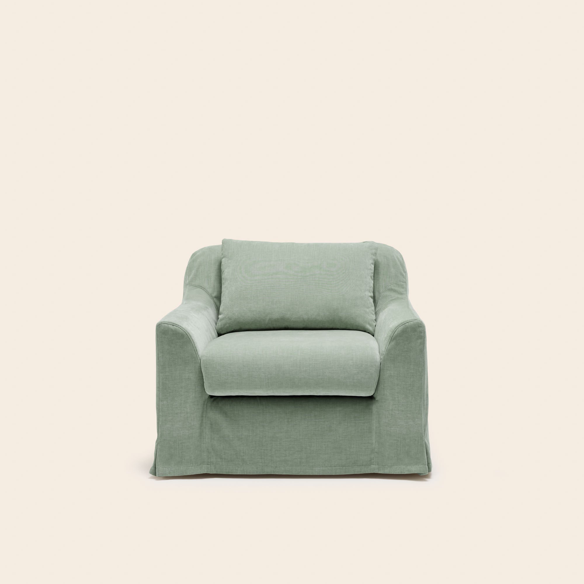 Fauteuil CLARIBEL chenille vert de gris