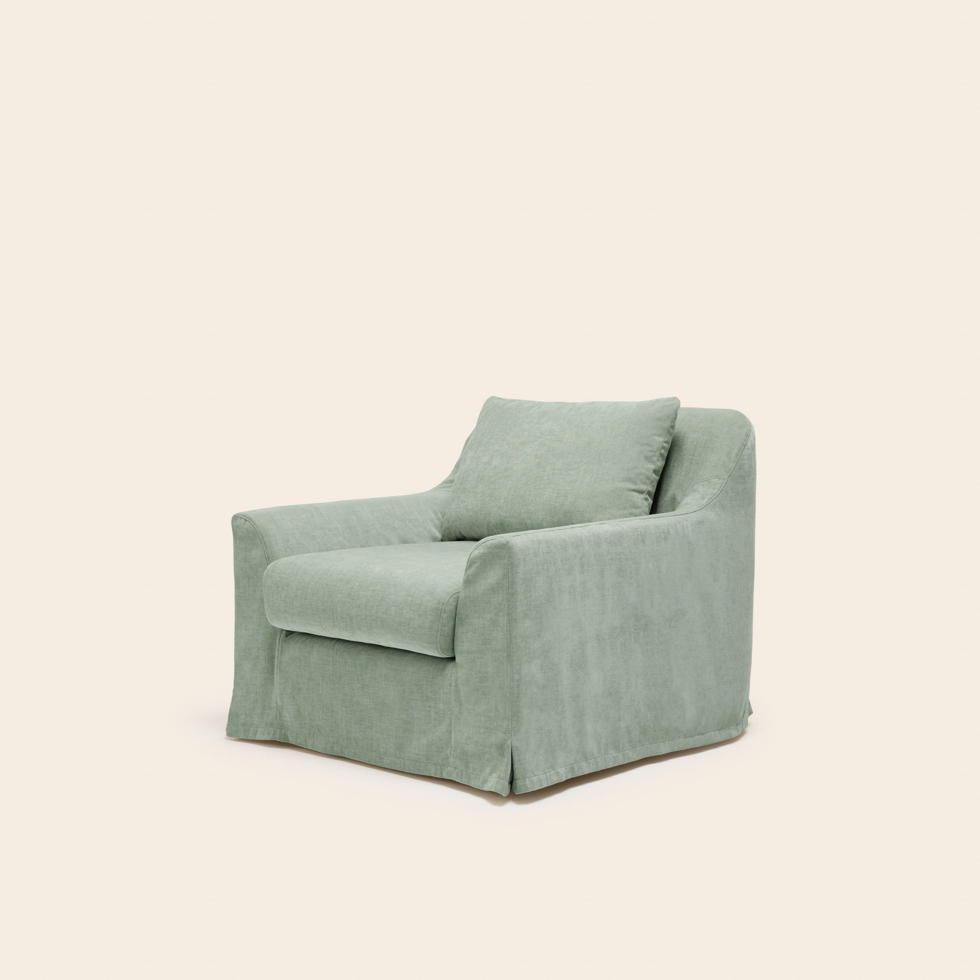 Fauteuil CLARIBEL chenille vert de gris