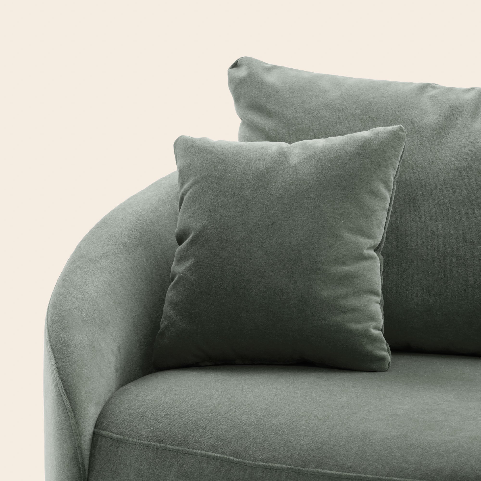 Fauteuil JULIKA velours kaki grisé