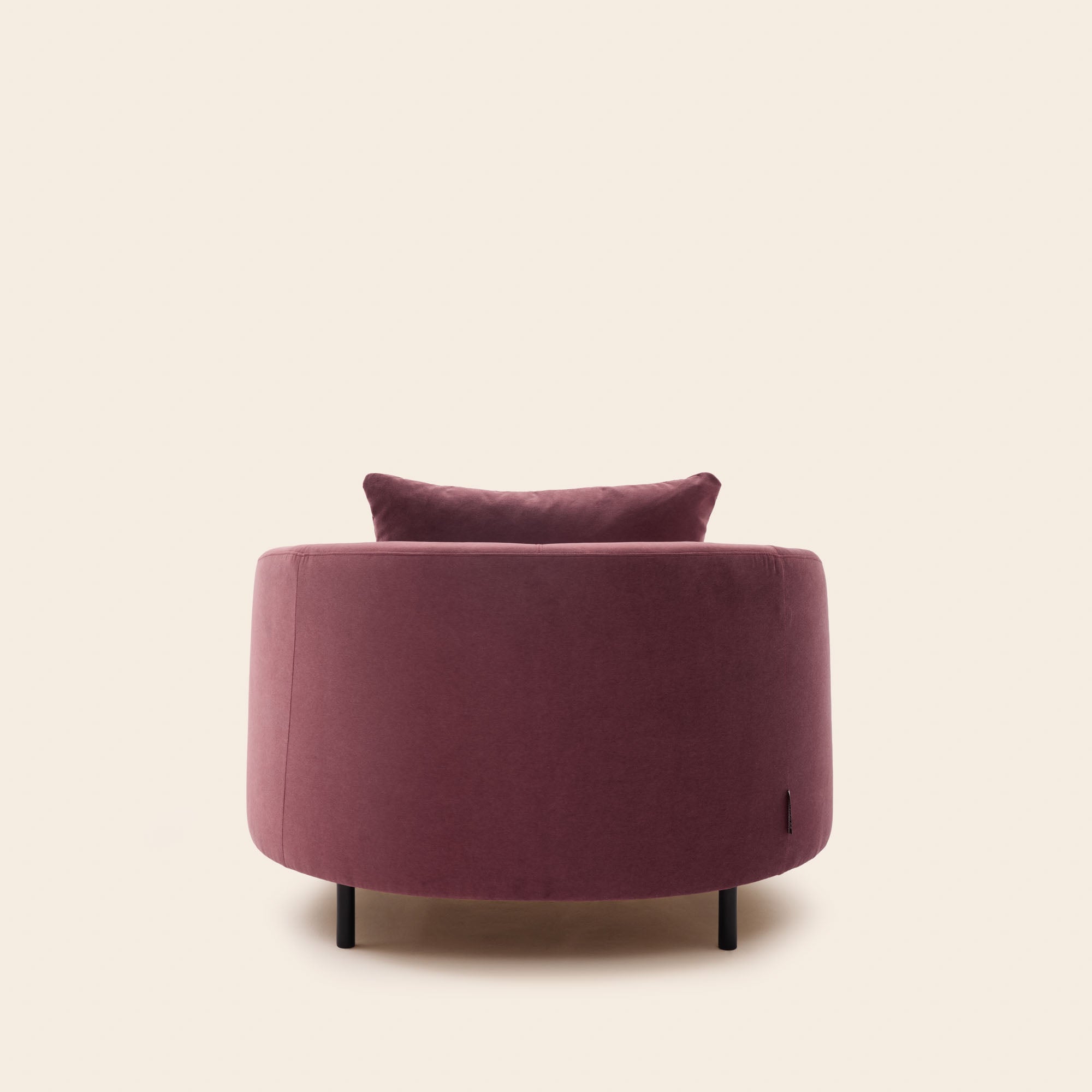 Fauteuil JULIKA velours aubergine douce