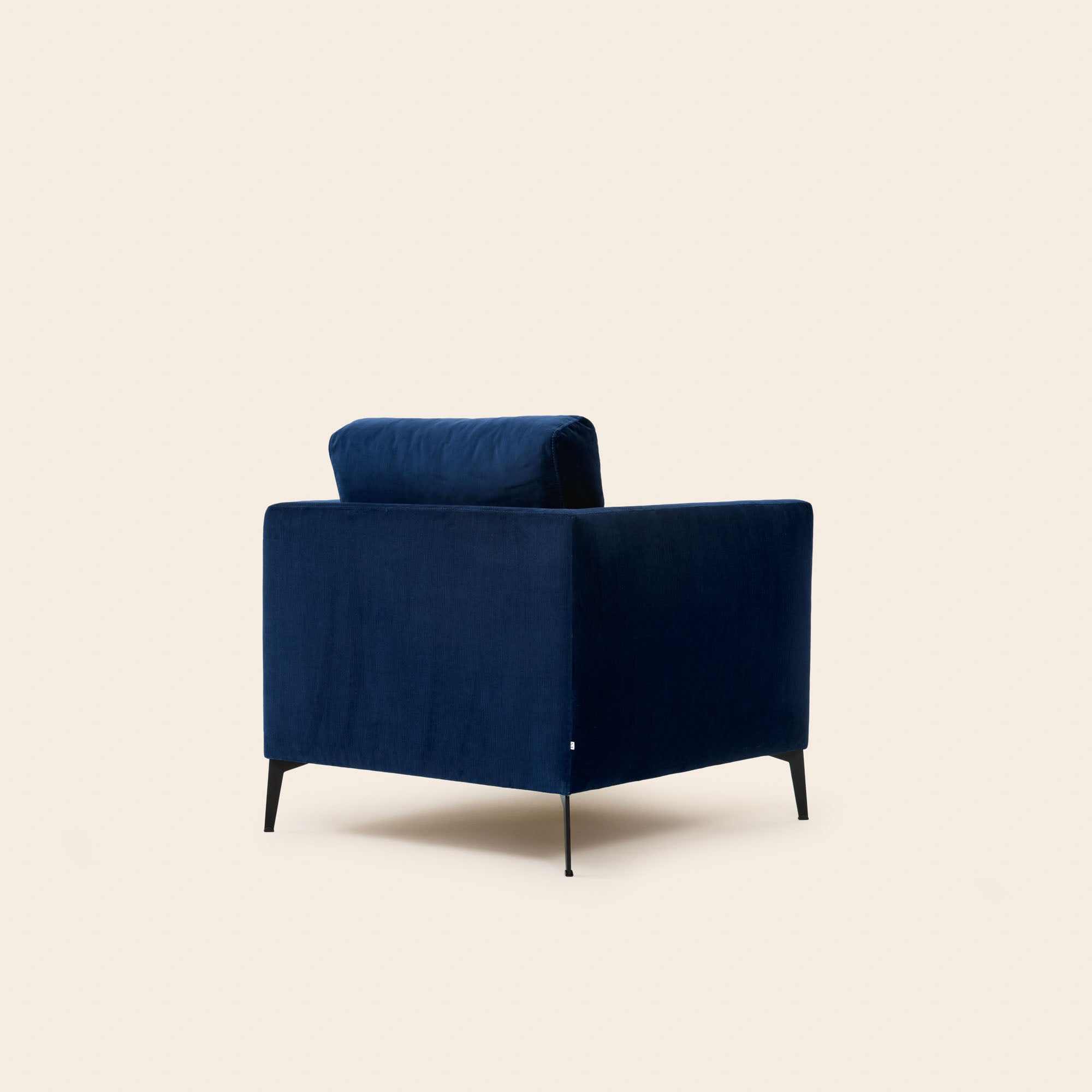 Fauteuil ODELLE velours bleu nuit