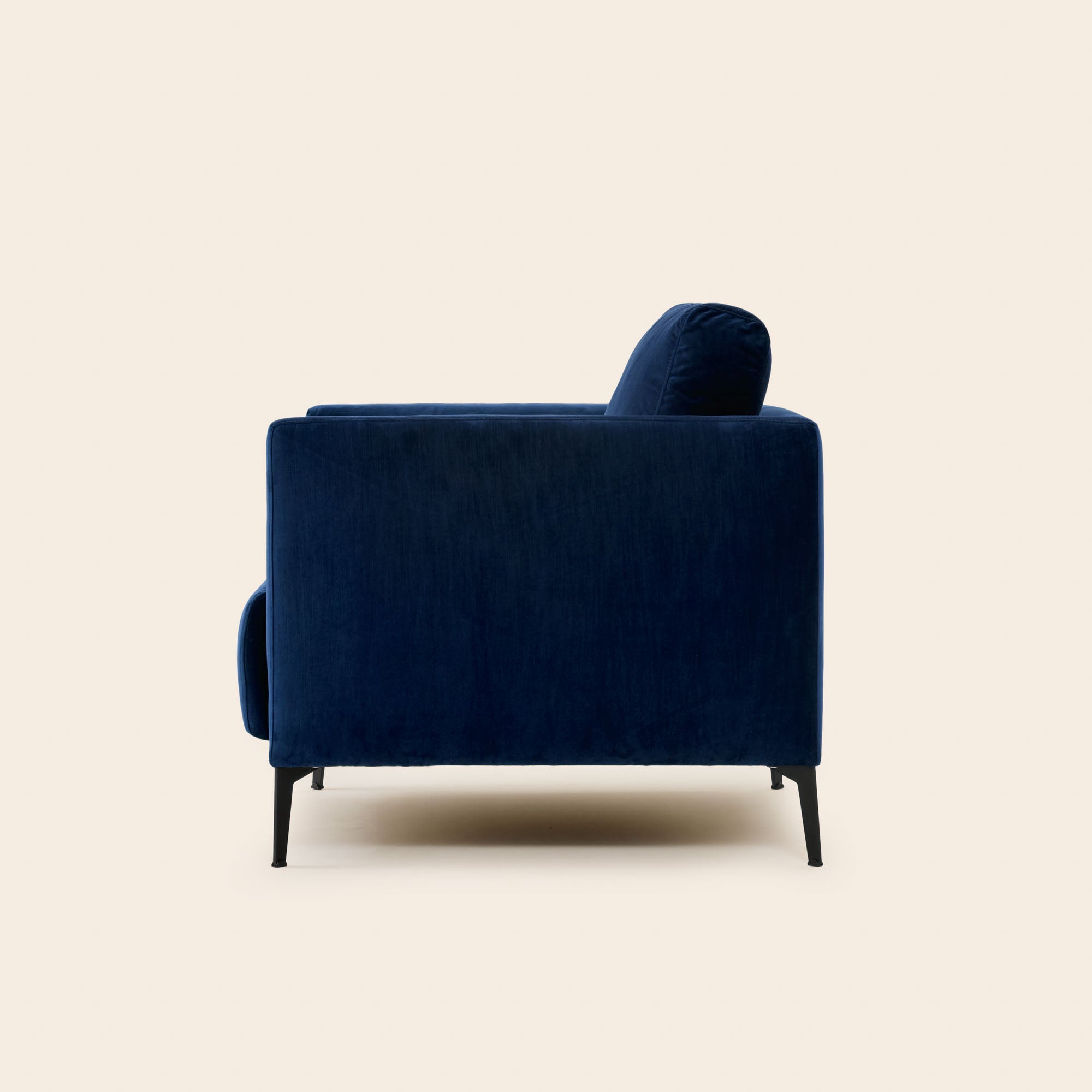 Fauteuil ODELLE velours bleu nuit