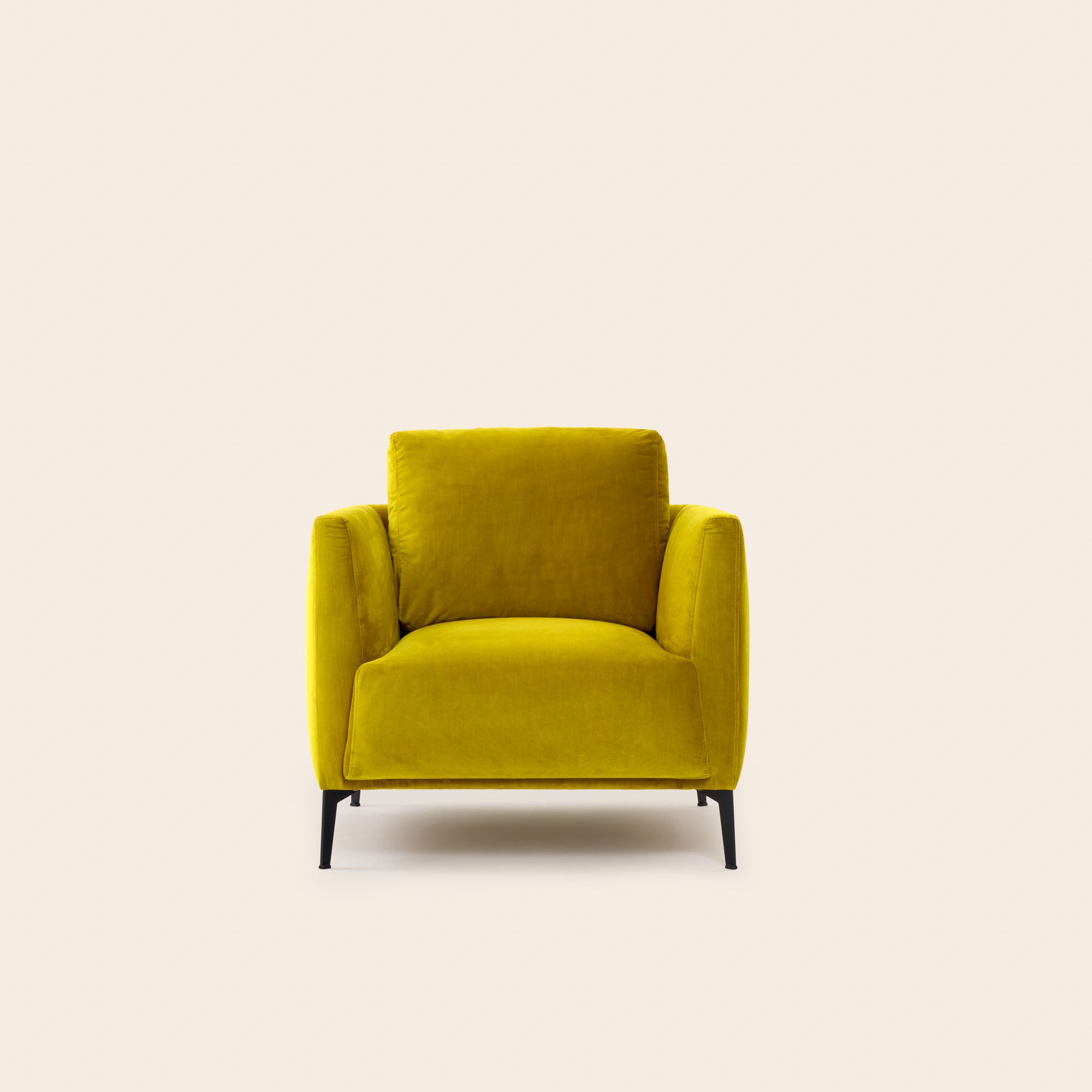 Fauteuil ODELLE velours jaune sulfure