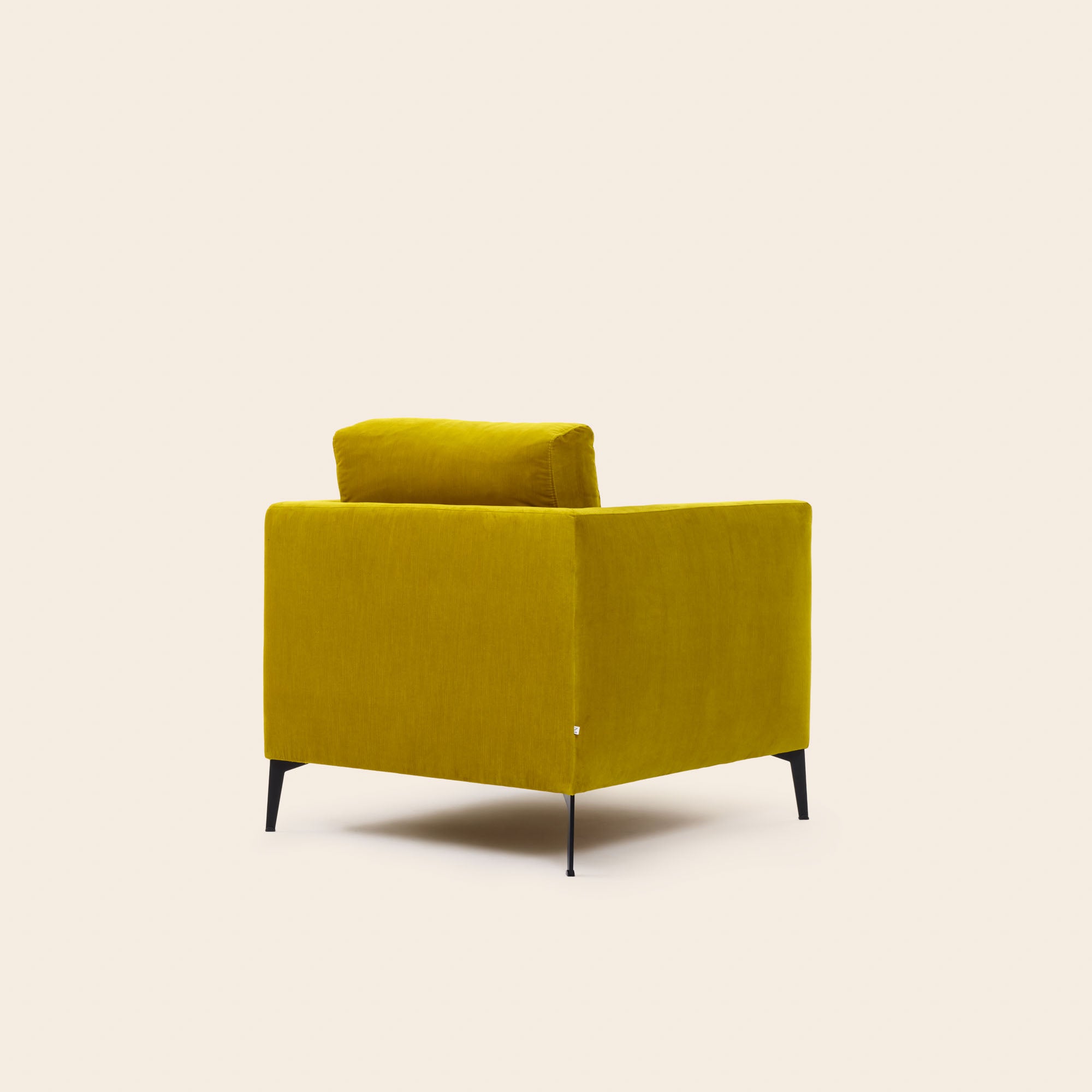 Fauteuil ODELLE velours jaune sulfure