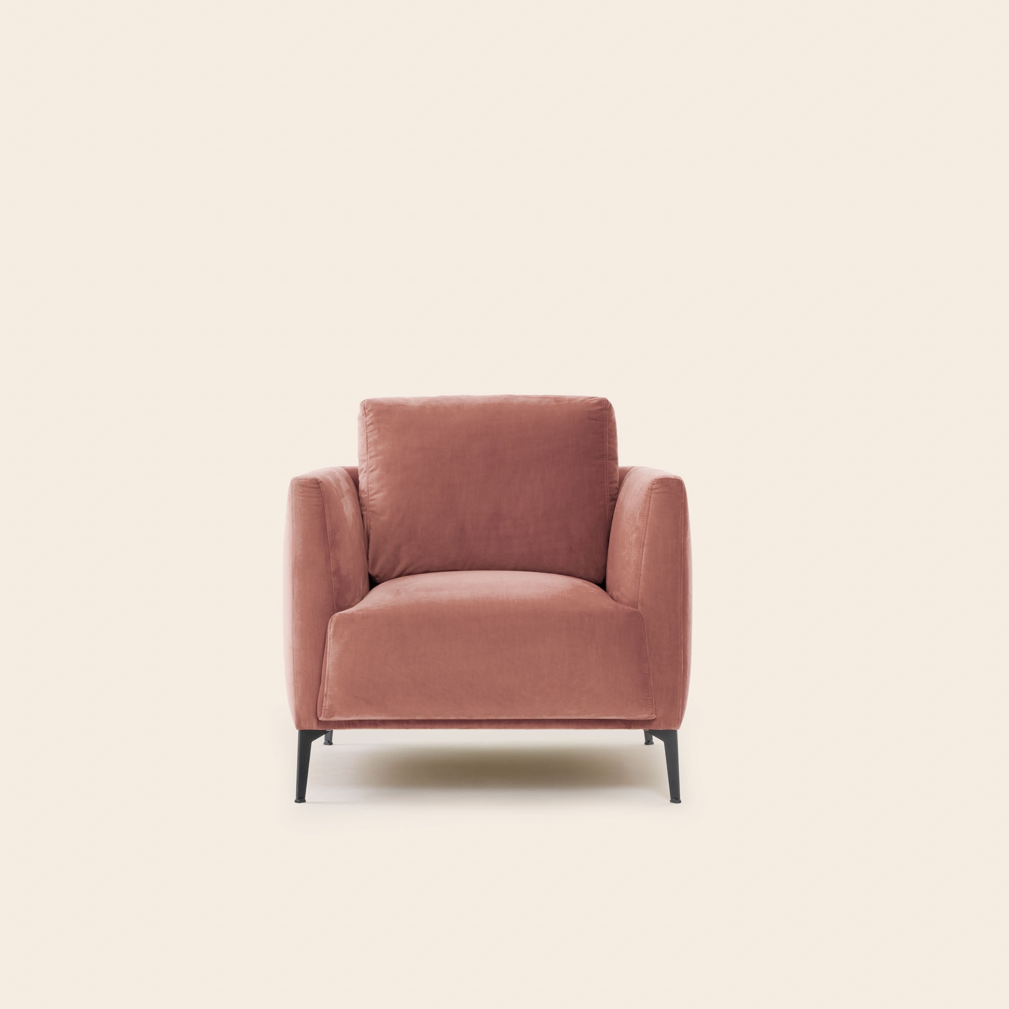 Fauteuil ODELLE velours pêche rosé