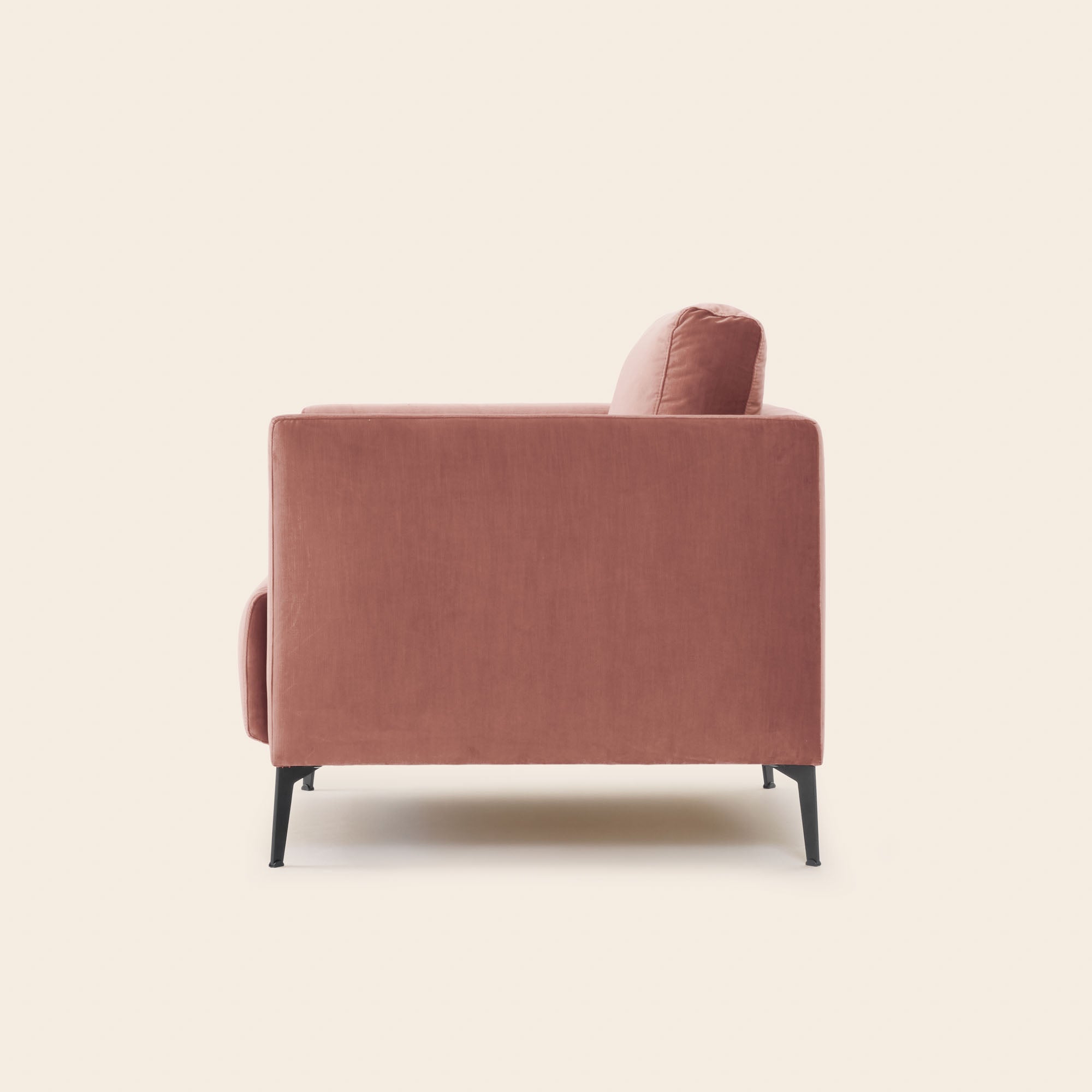 Fauteuil ODELLE velours pêche rosé